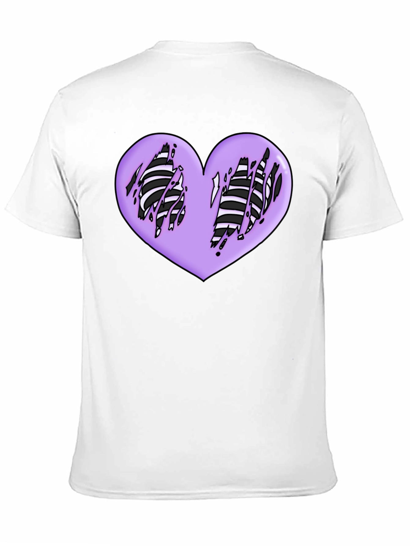 Black Ripped Heart Graphic Black T-Shirt view 11