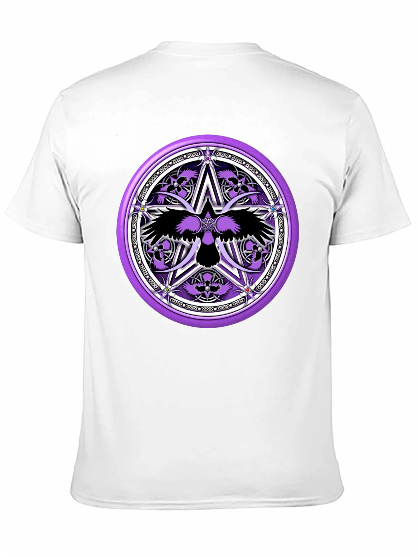 Black Raven Pentagram Graphic Tee - Black view 11