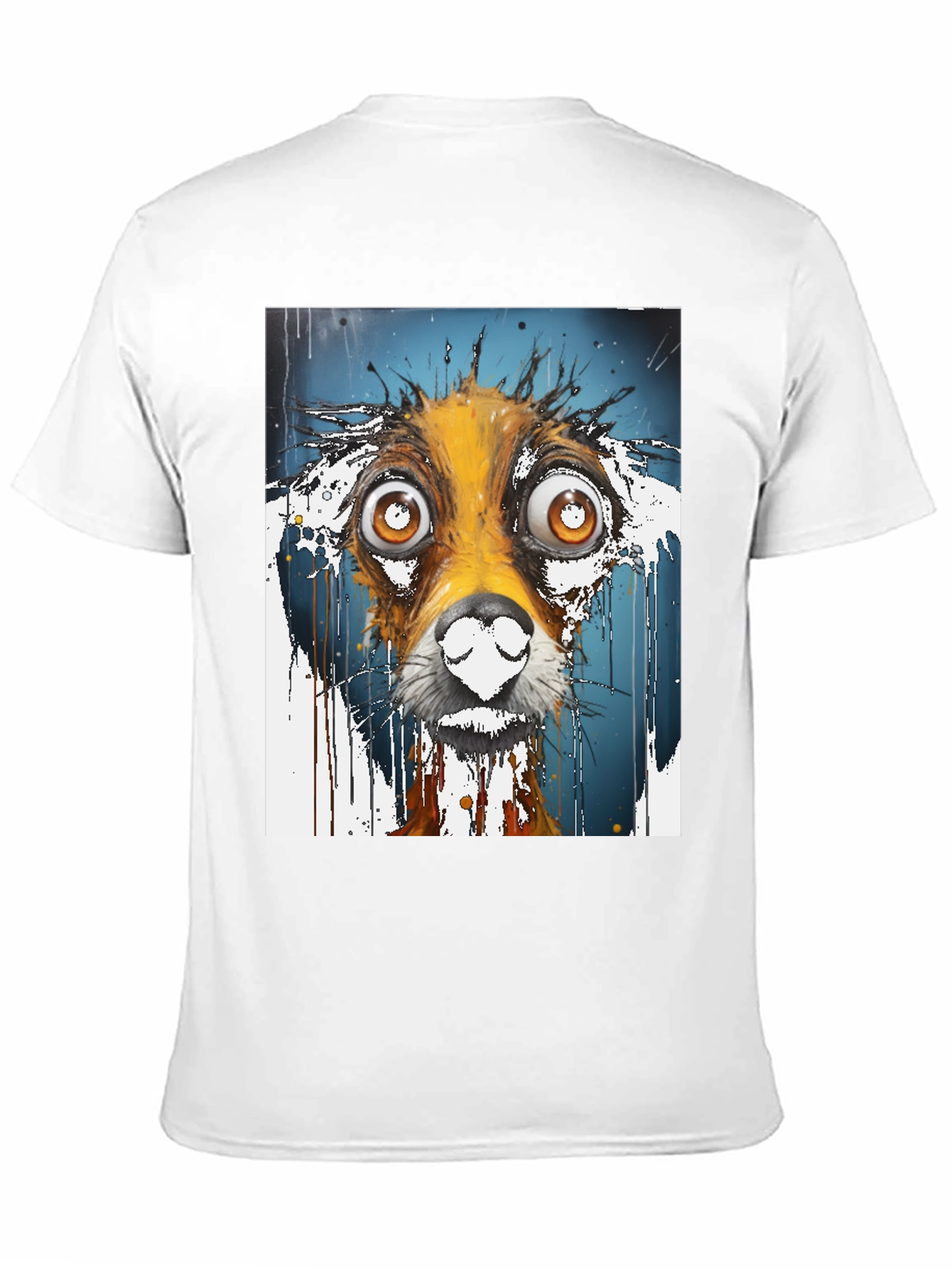 Black Dog Art Graphic Tee - Unisex Black Cotton T-Shirt view 11