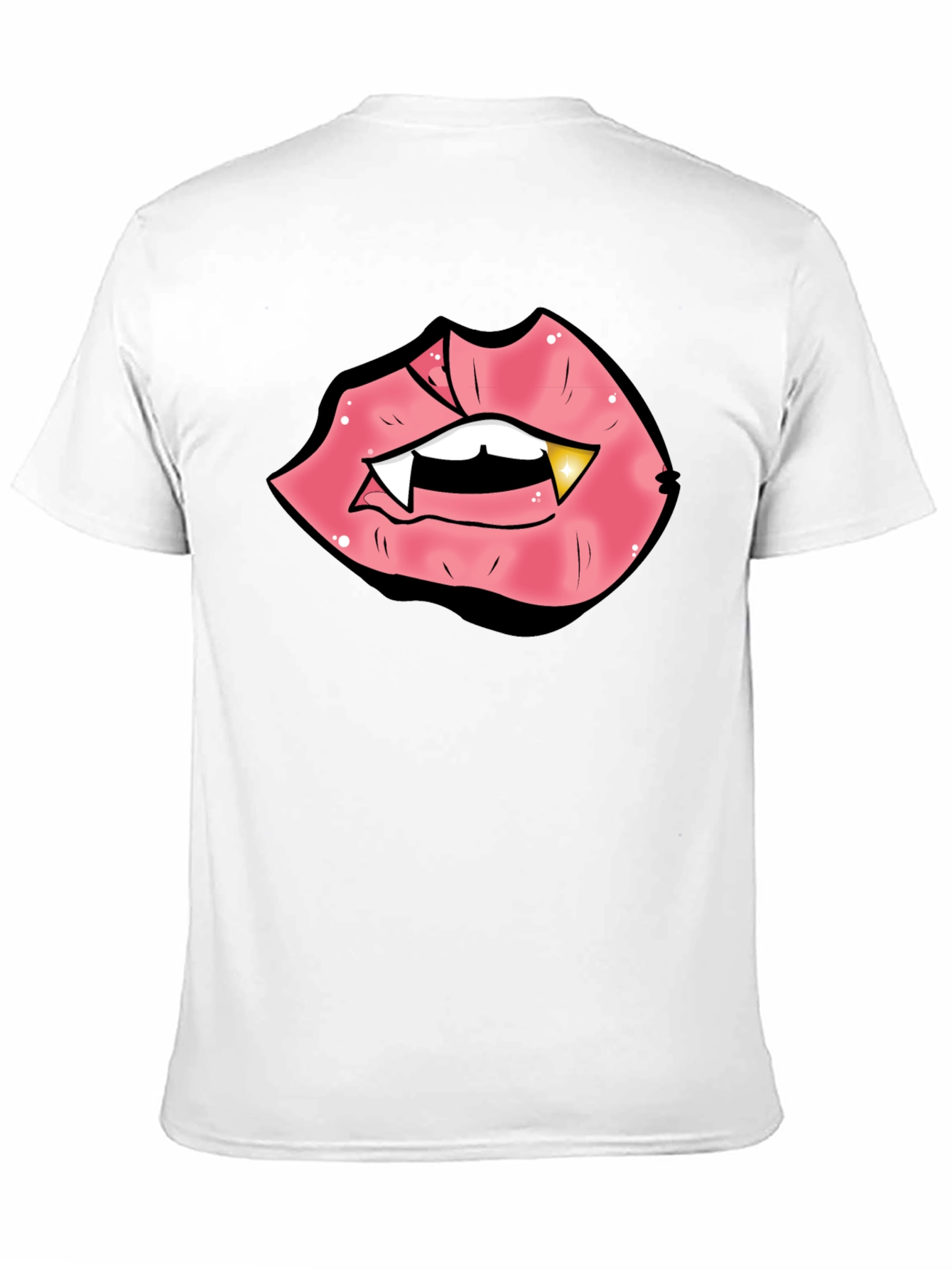 Black Vampire Lips Graphic Tee - Black Cotton Blend view 11