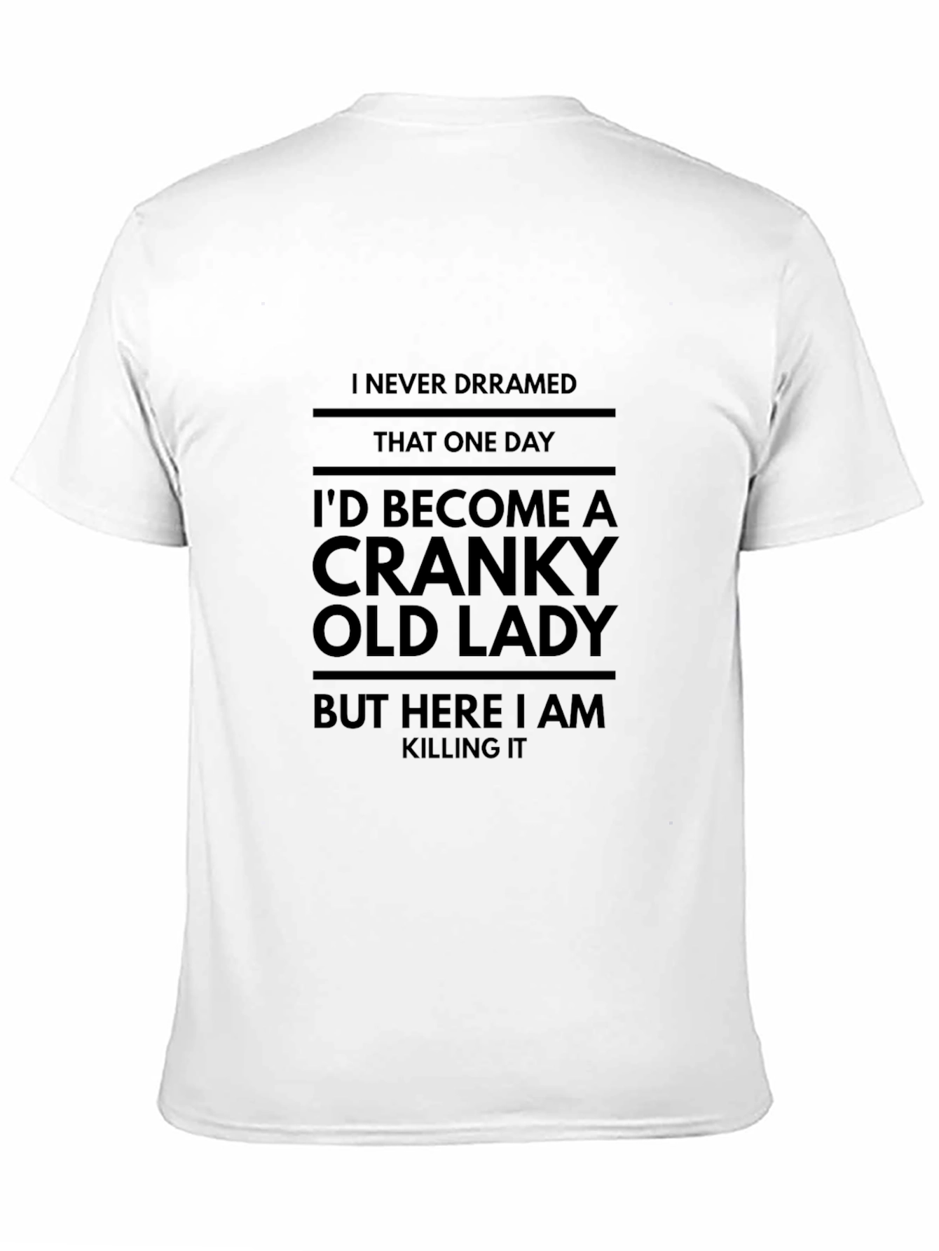 Black Cranky Old Lady Funny T-Shirt - Novelty Graphic Tee view 11