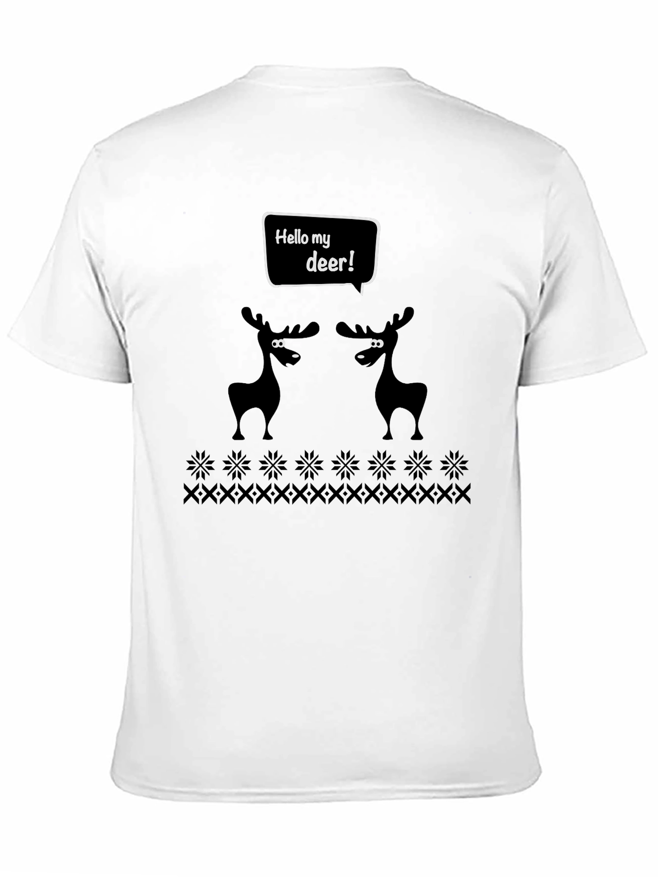 Black Hello My Deer Graphic Tee - Black Cotton T-Shirt view 11