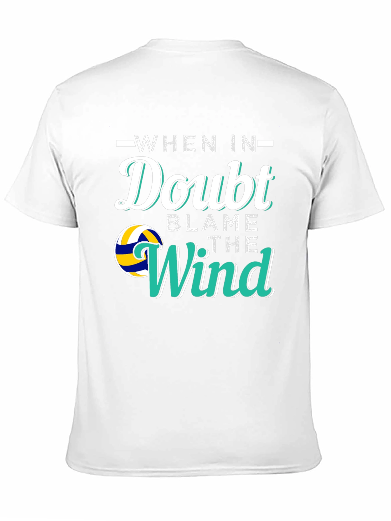 Black Volleyball When In Doubt Blame the Wind Graphic T-Shirt view 11