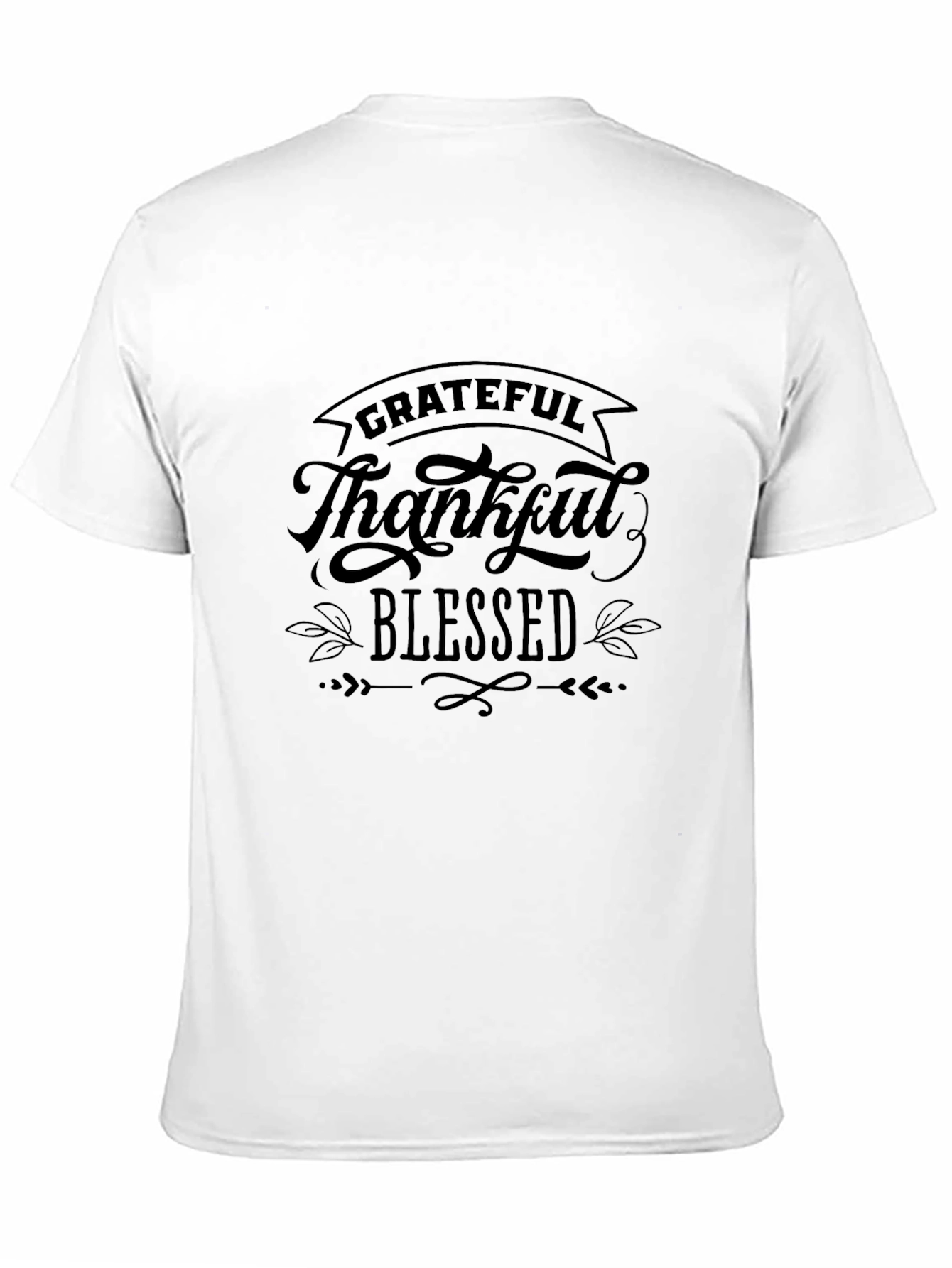 Black Grateful Thankful Blessed Graphic T-Shirt view 11