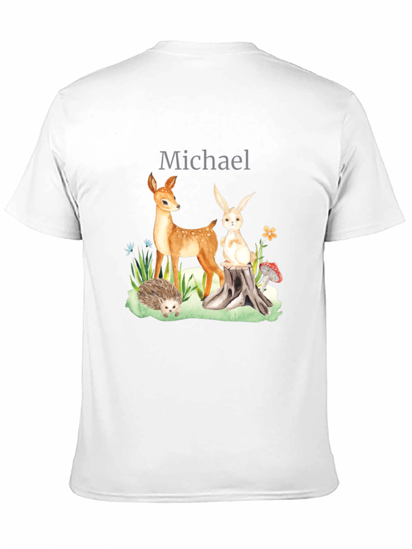 Black Personalized Woodland Animals T-Shirt view 11
