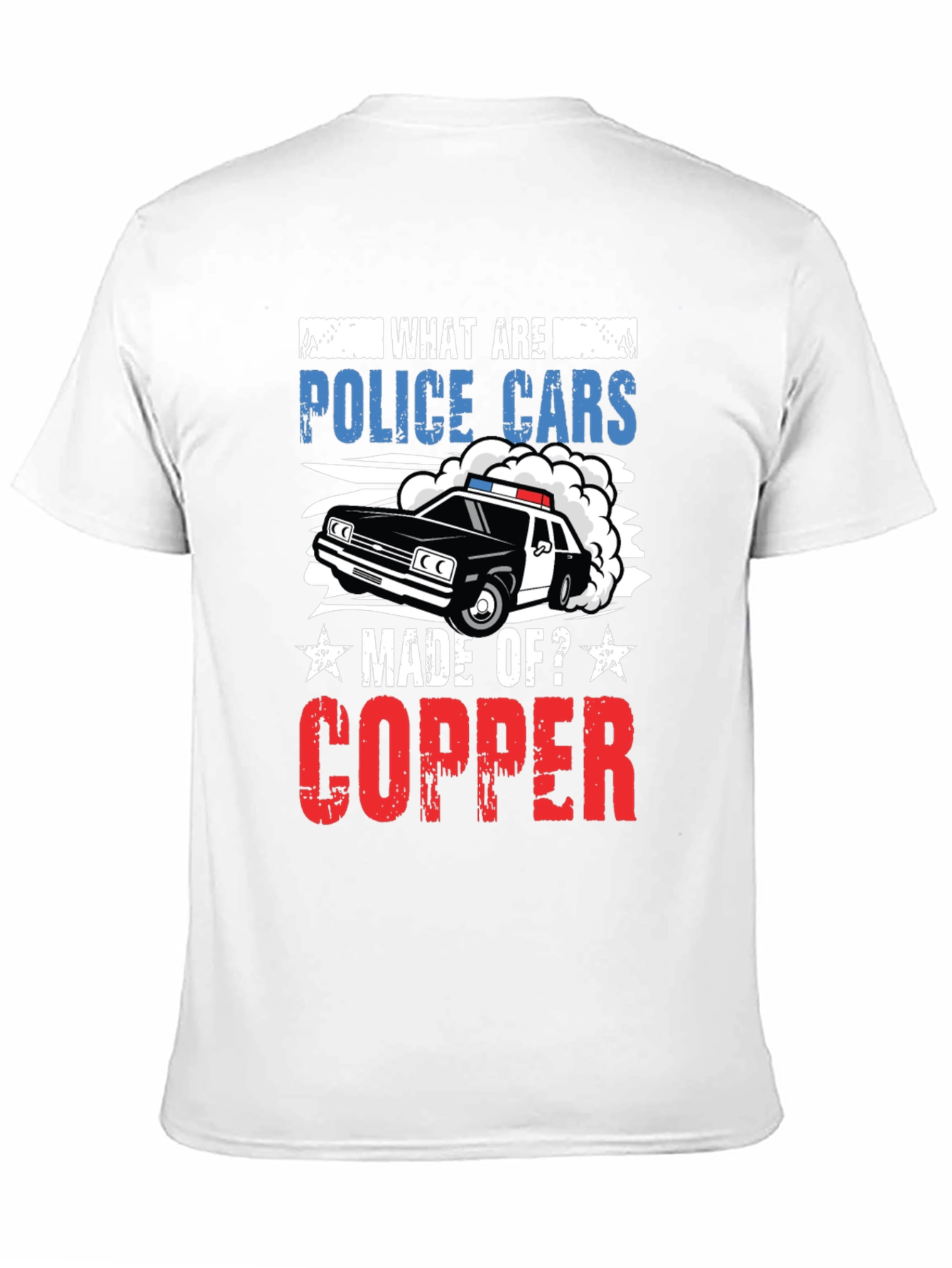 Black Police Car Humor Graphic T-Shirt view 11