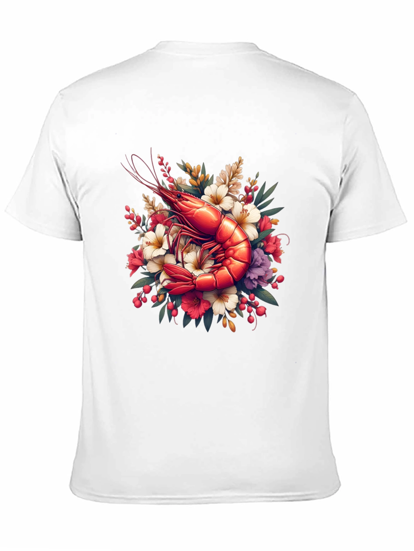 Black Shrimp Floral Graphic Tee view 11