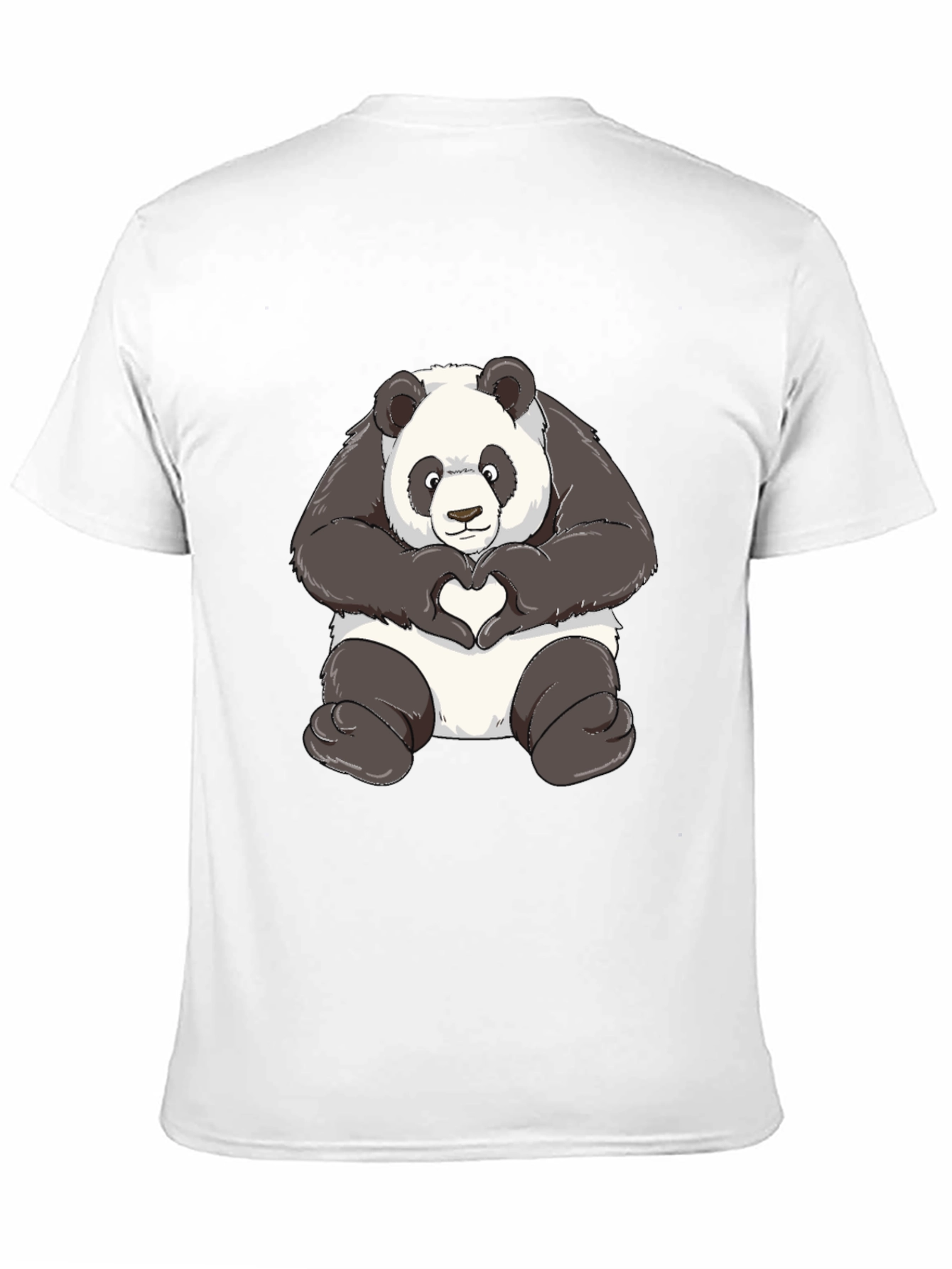 Black Panda Heart Hands Graphic T-Shirt - Black view 11