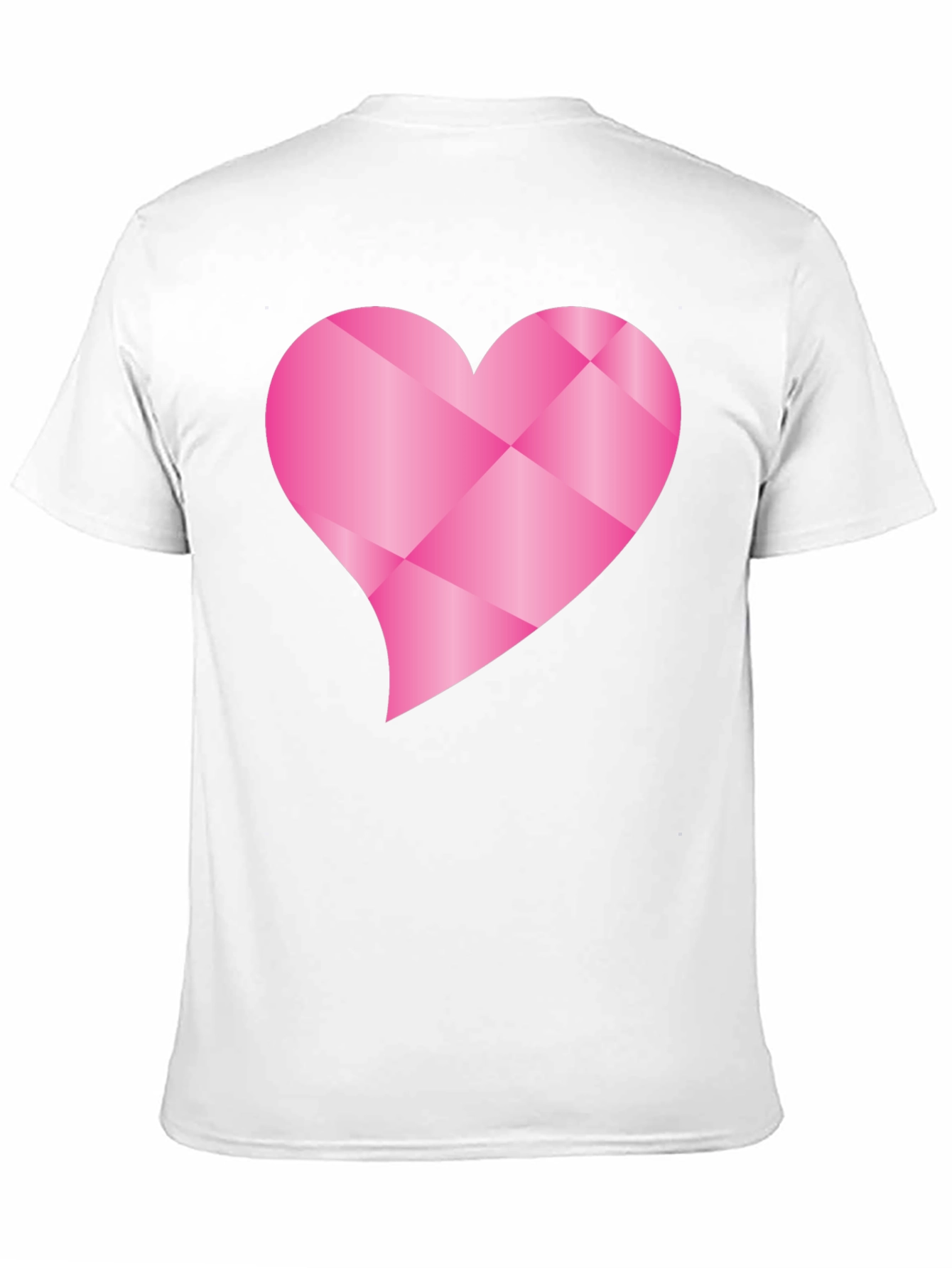 Black Geometric Pink Heart Graphic Black T-Shirt view 11
