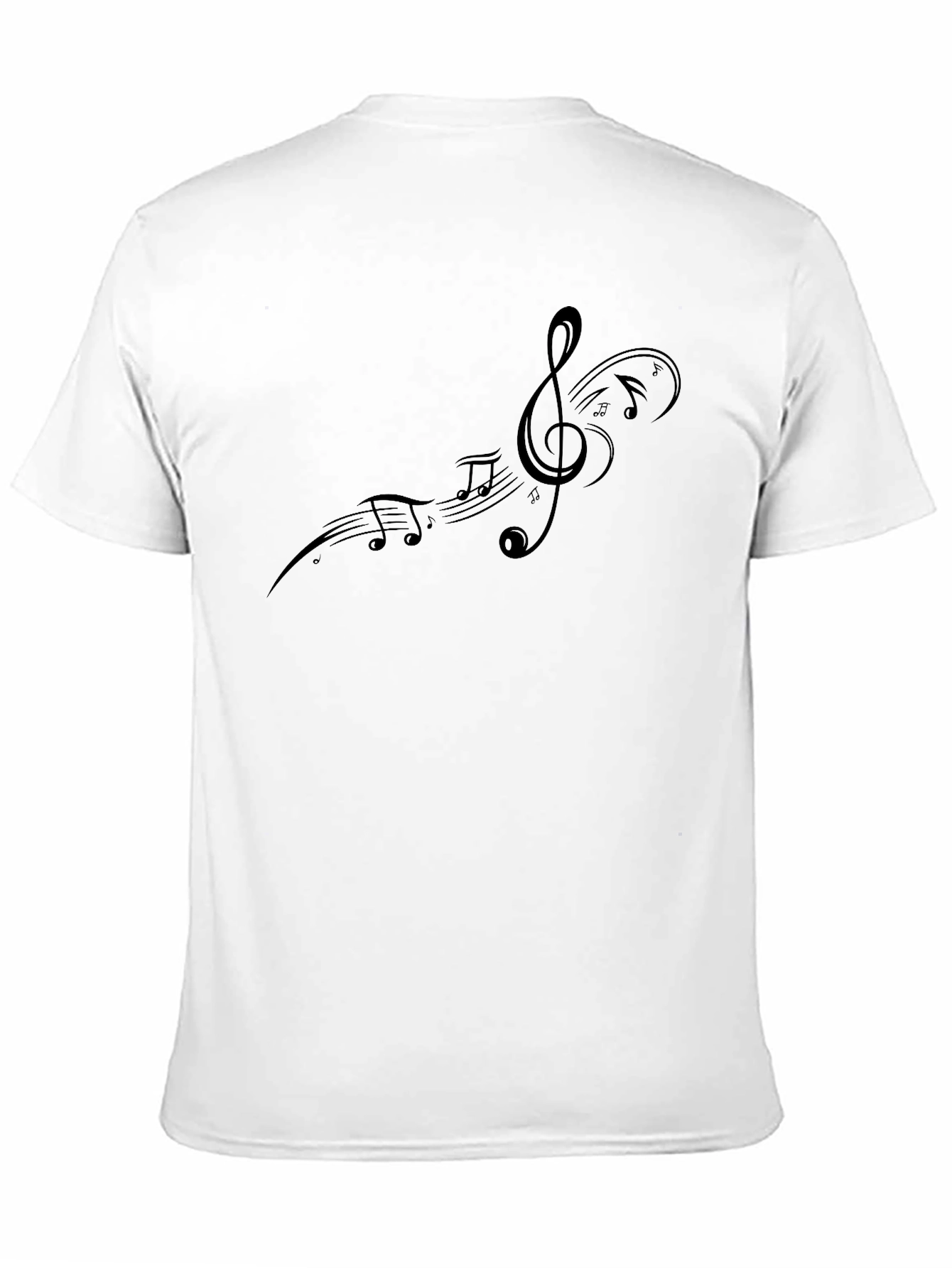 Black Musical Note Graphic Tee - Black Cotton Blend view 11