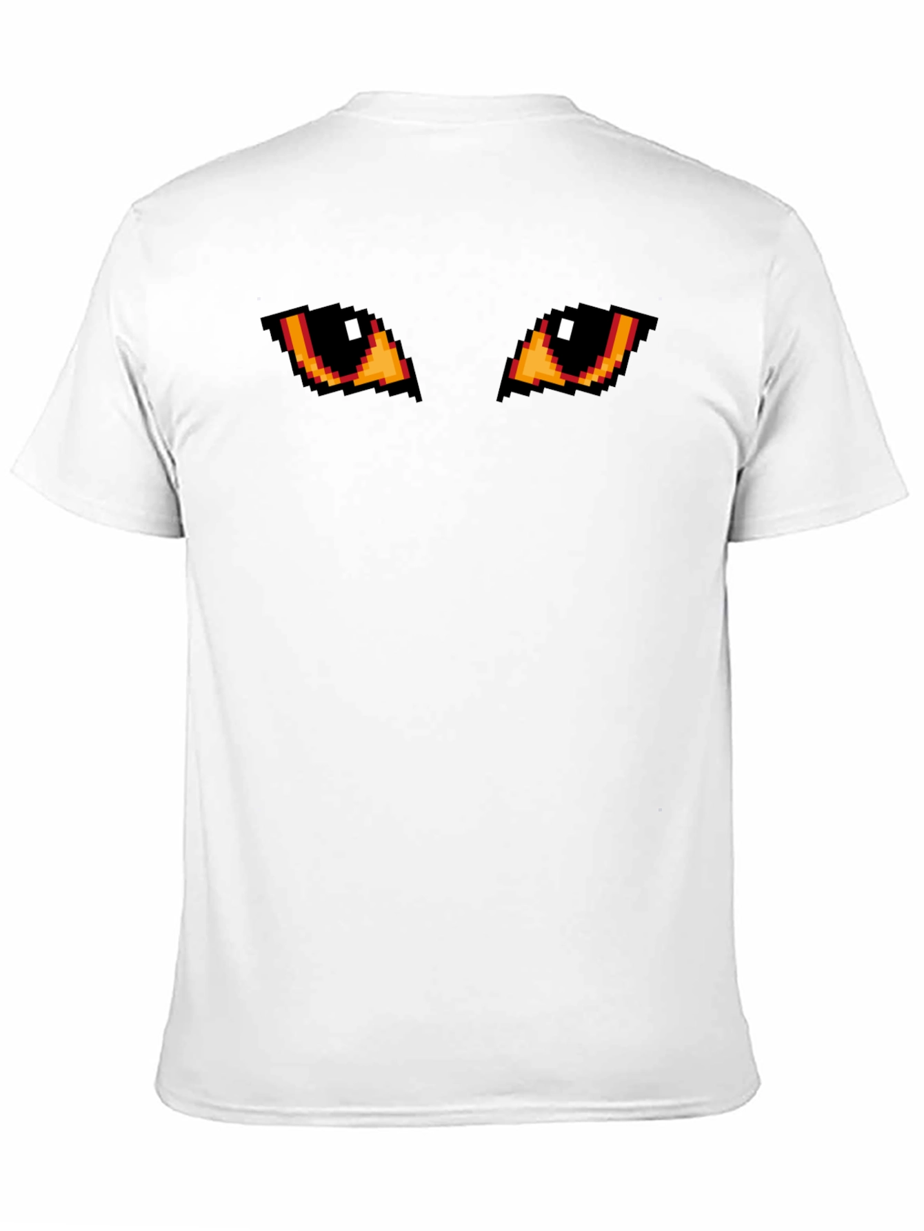 Black Pixelated Eyes Black T-Shirt view 11