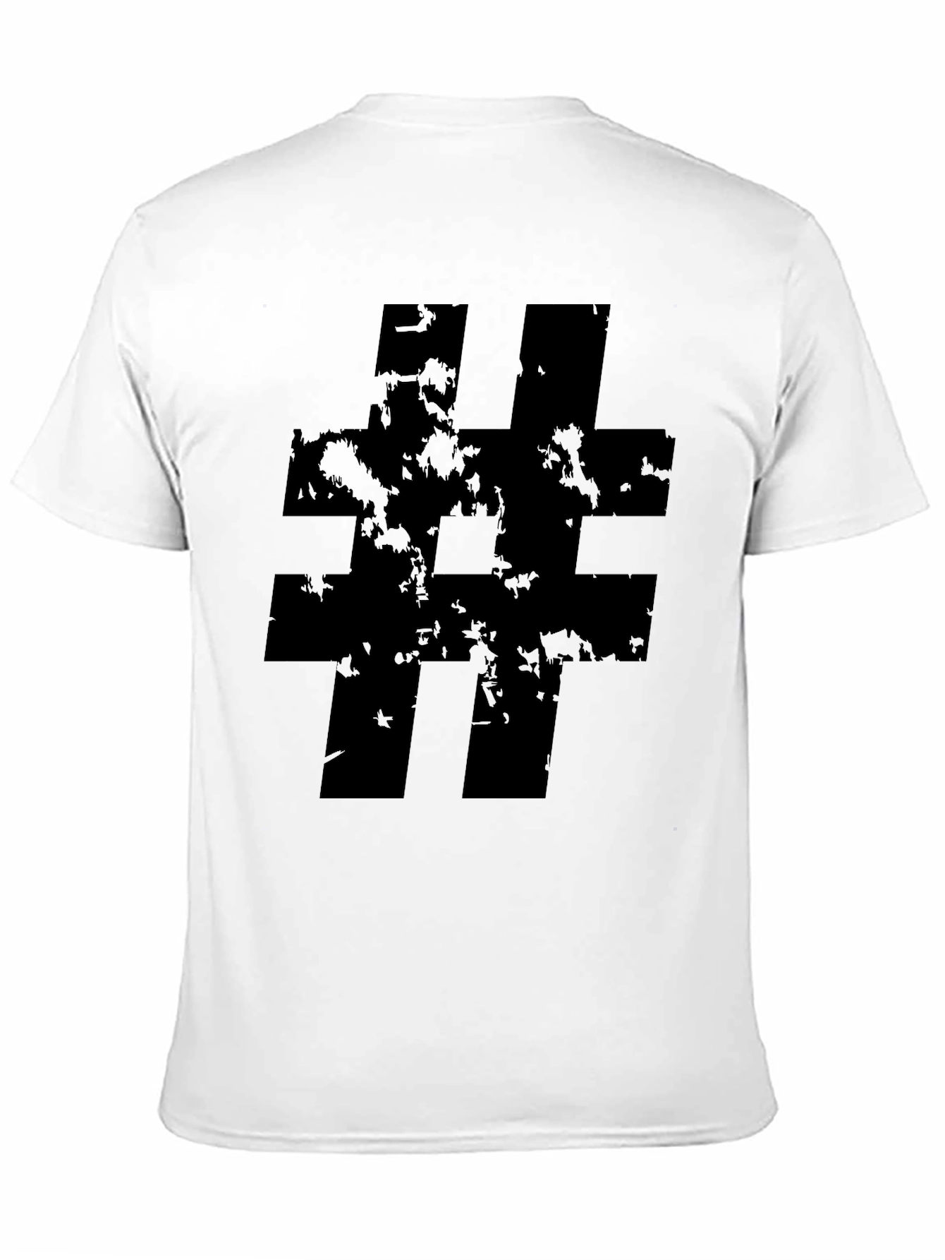 Black Distressed Hashtag Graphic Tee - Black Casual Shirt view 11
