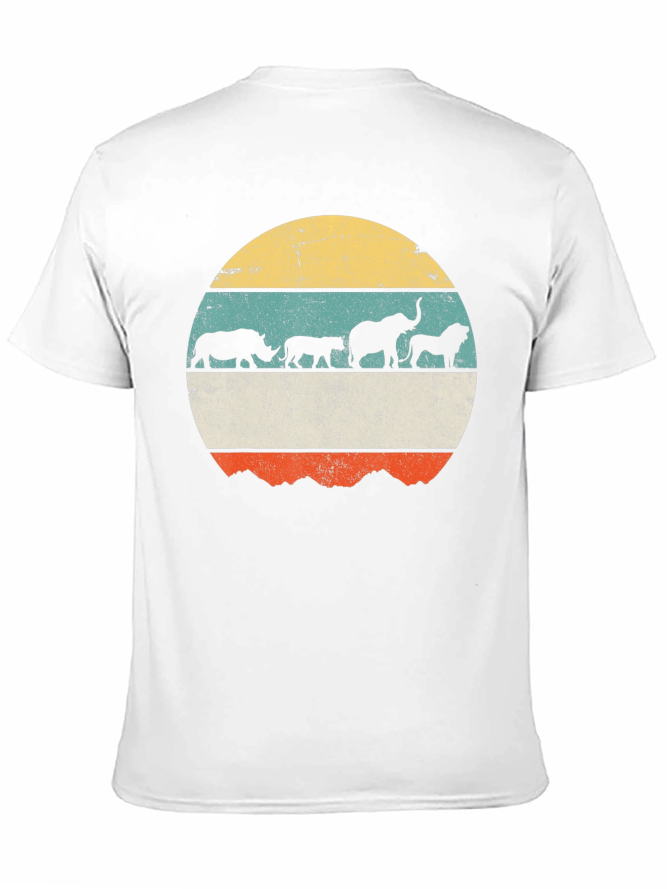 Black Retro Safari Animal T-Shirt view 11