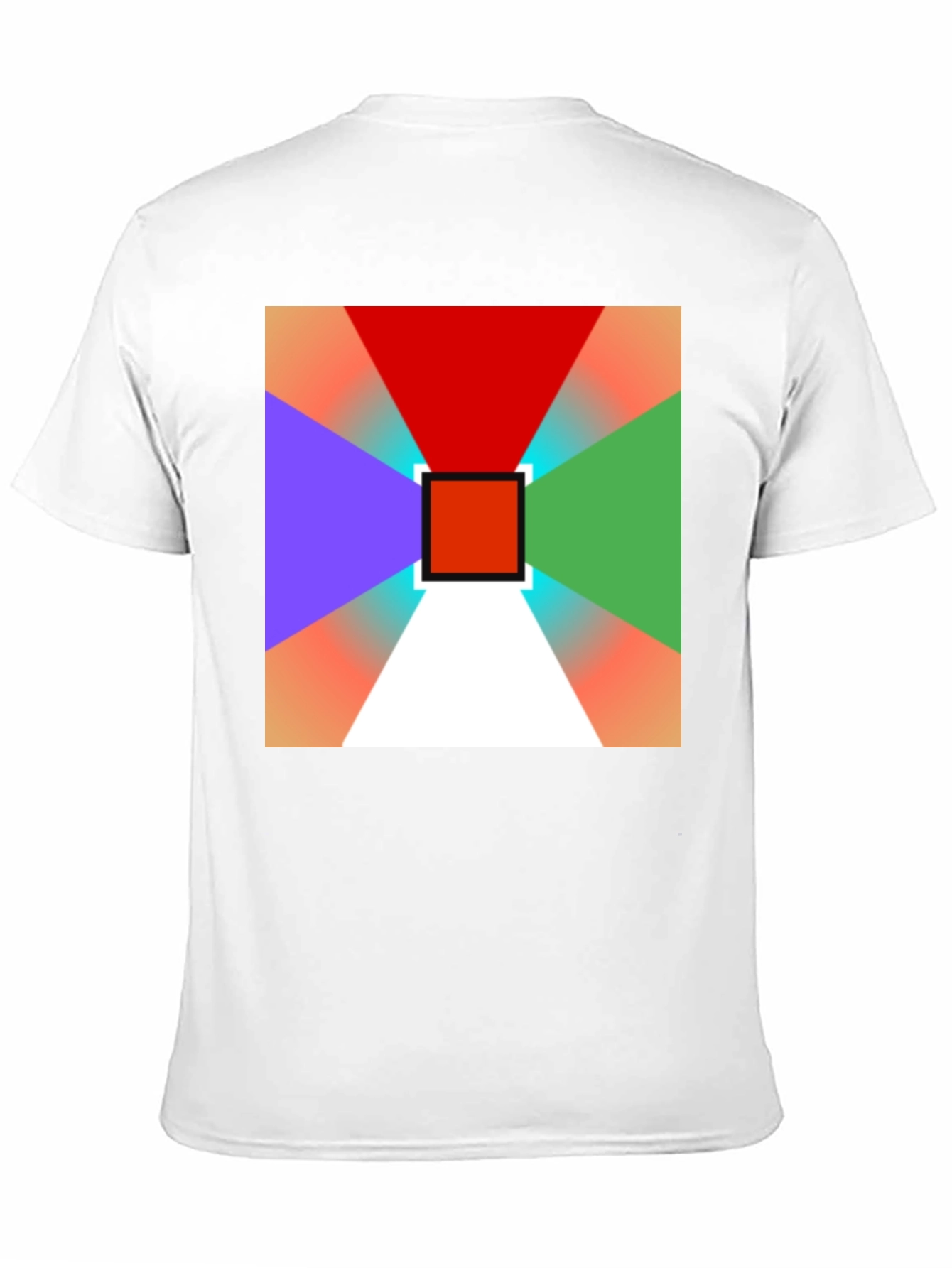 Black Geometric Prism T-Shirt: Vivid Colors, Modern Design view 11