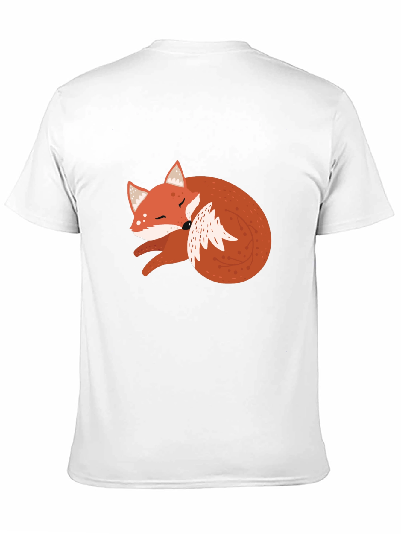 Black Cute Fox Graphic Tee - Soft Black Cotton T-Shirt view 11