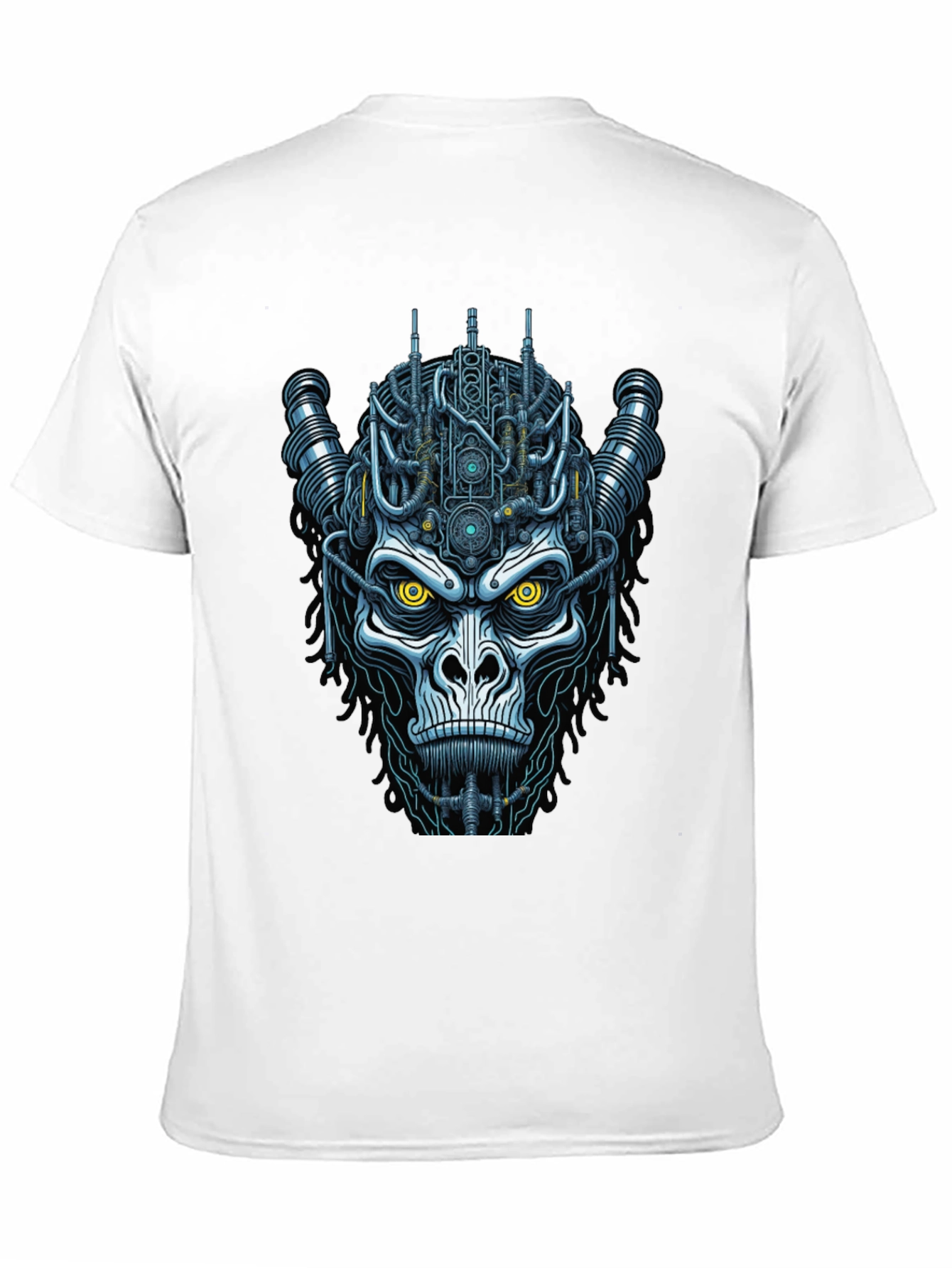 Black Cyberpunk Gorilla Graphic Tee - Unique Sci-Fi Design view 11
