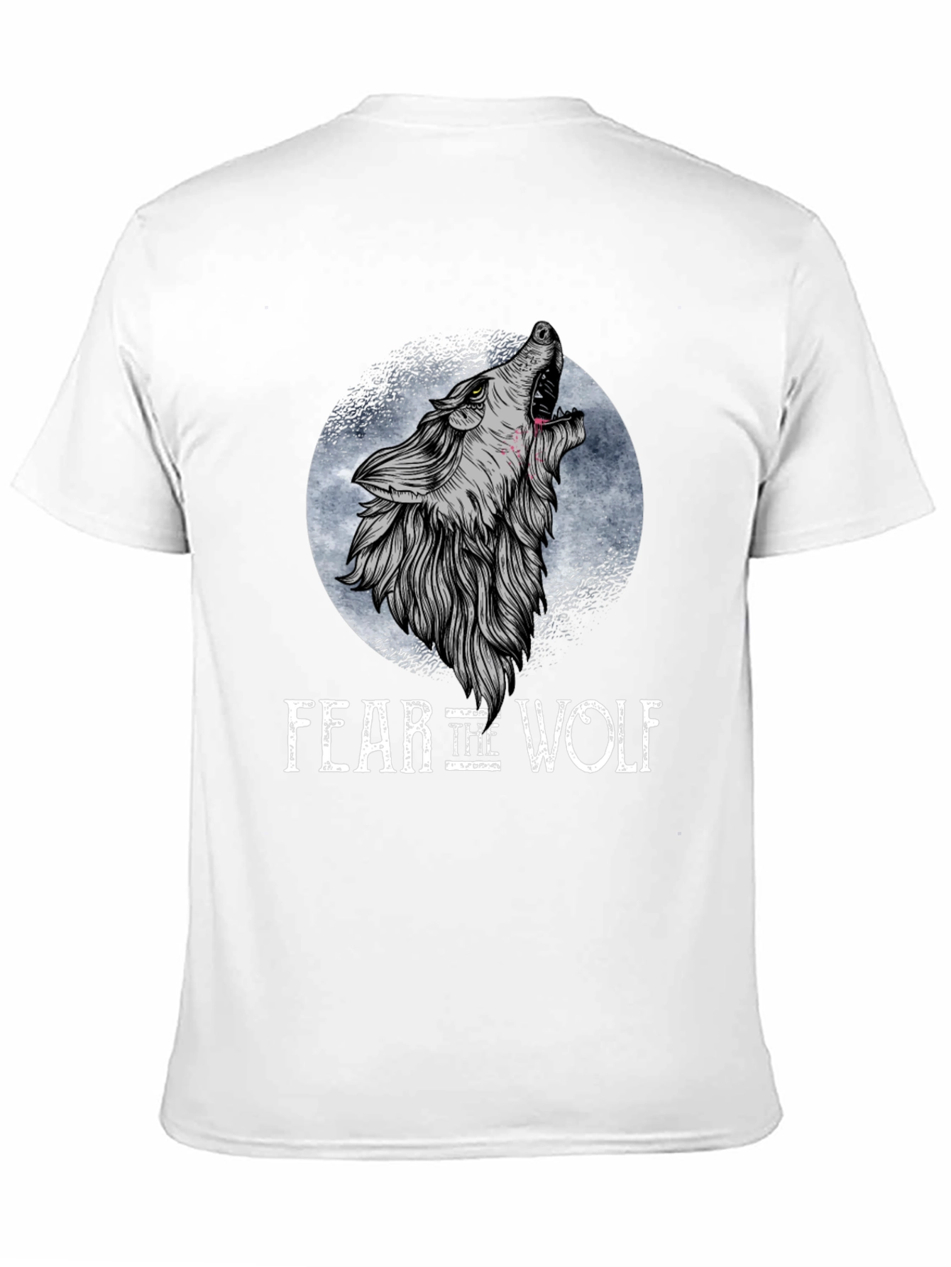 Black Fear the Wolf Graphic T-Shirt - Black Wolf Design view 11