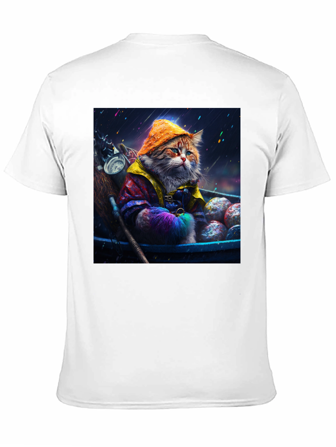 Black Cat in Raincoat Graphic Tee view 11