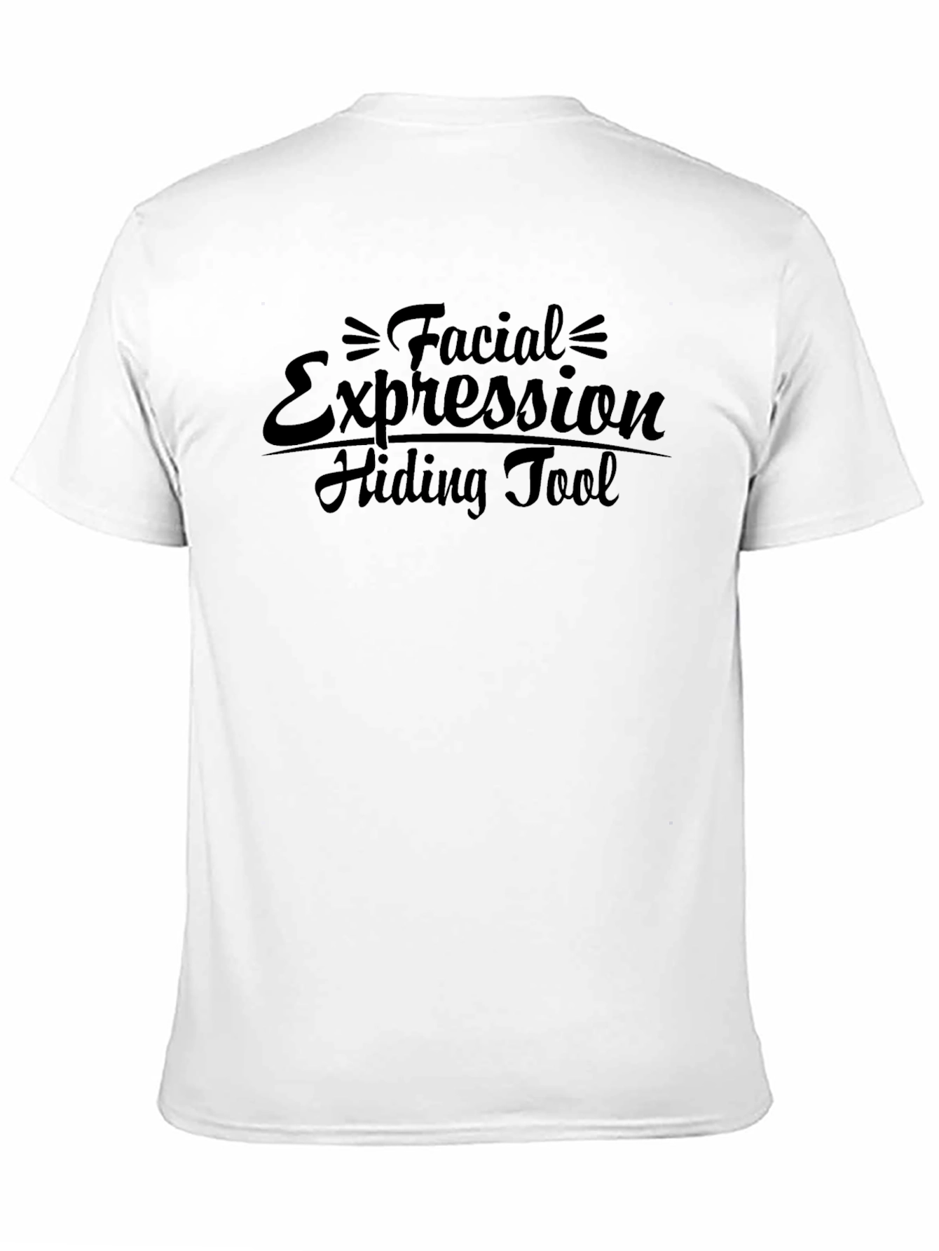 Black Facial Expression Hiding Tool T-Shirt - Black Crew Neck Tee view 11