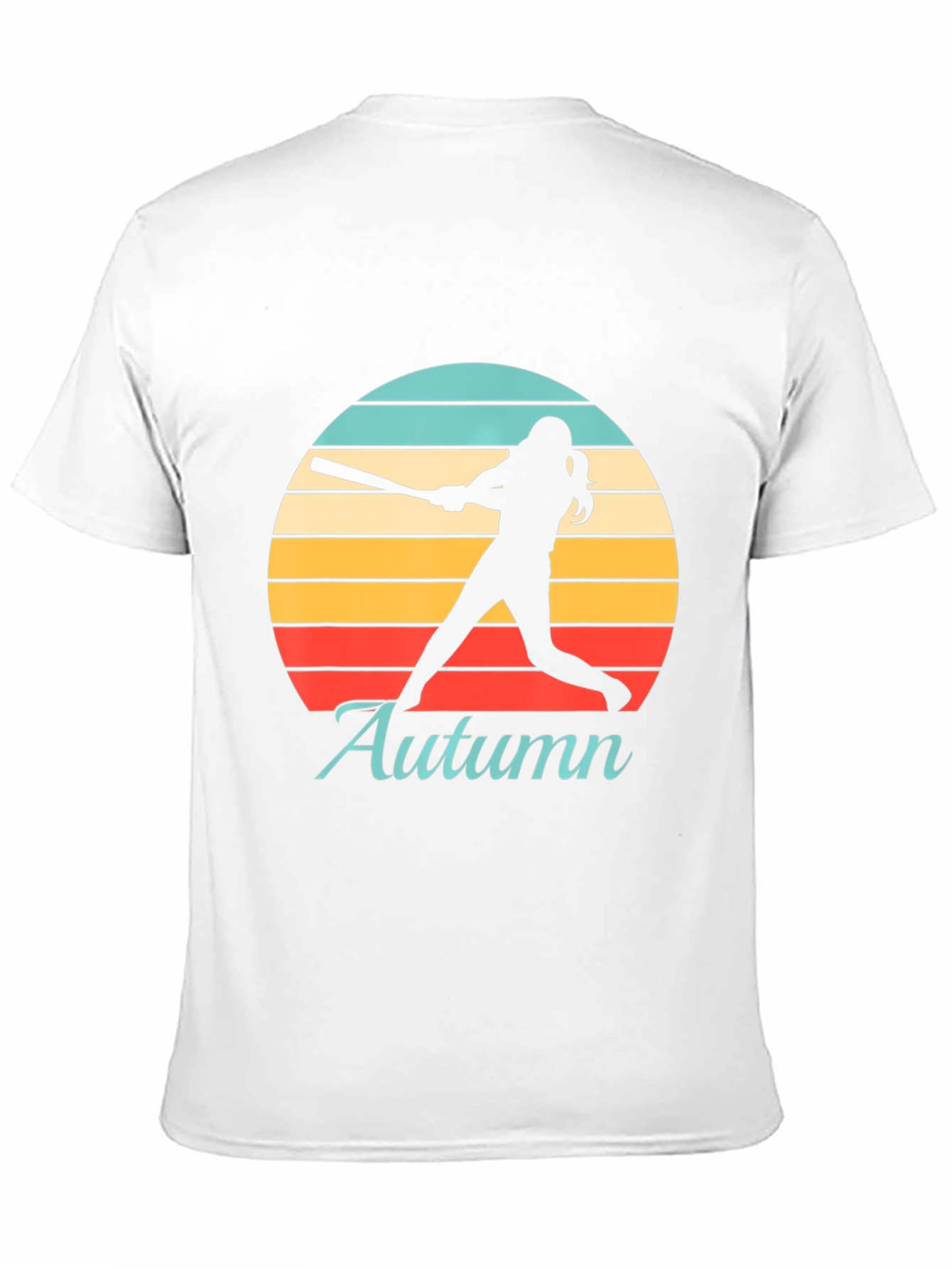 Black Autumn Softball T-Shirt Retro Sunset Silhouette view 11