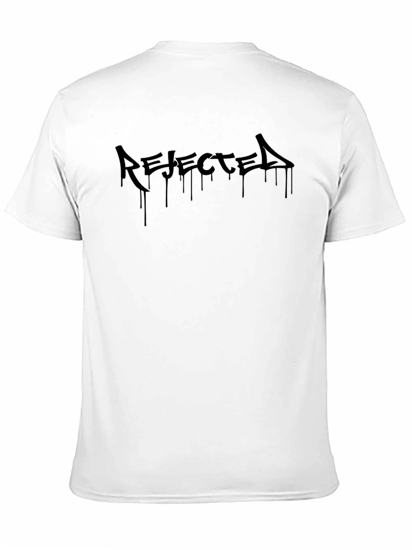 Black Rejected Graphic Tee - Black Cotton T-Shirt view 11