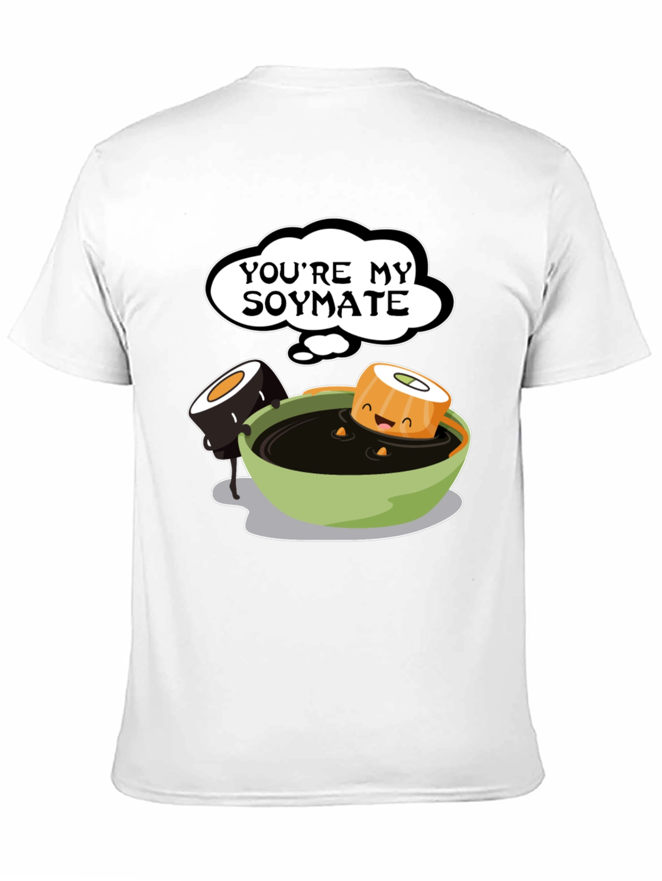 Black You're My Soymate T-Shirt - Cute Sushi Graphic Tee view 11