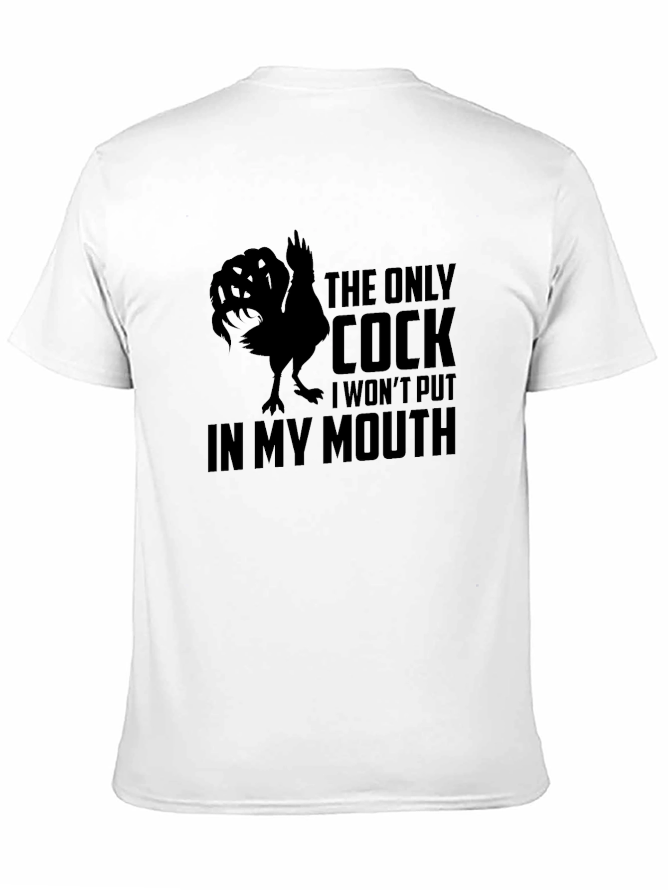 Black Funny Cock Graphic Men's T-Shirt view 11