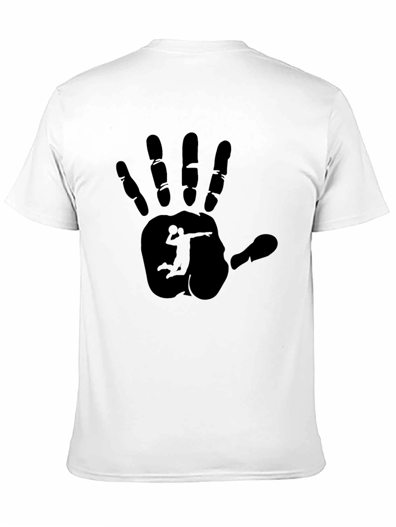 Black Volleyball Handprint Graphic Tee - Black view 11