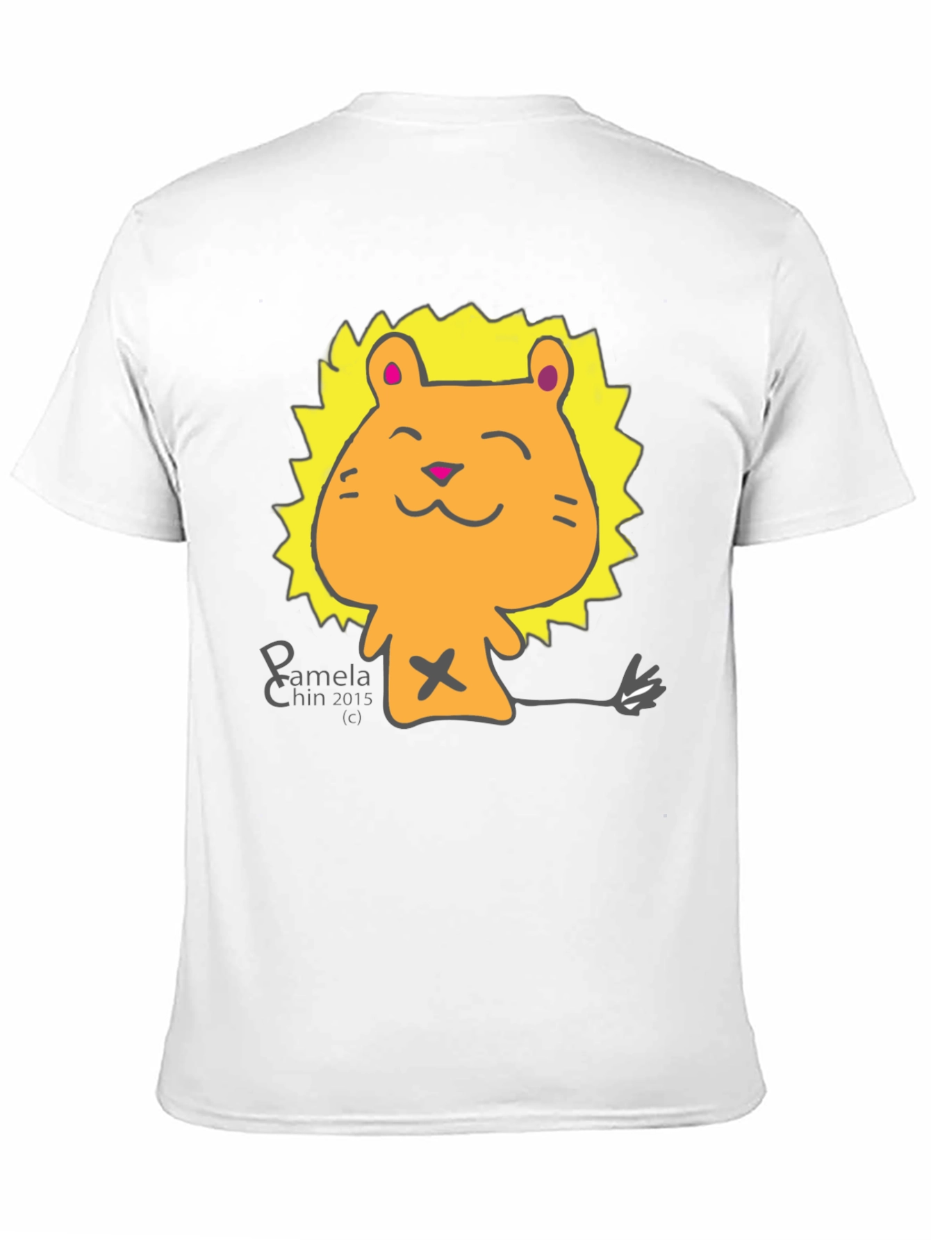 Black Cute Lion Cartoon Black T-Shirt view 11