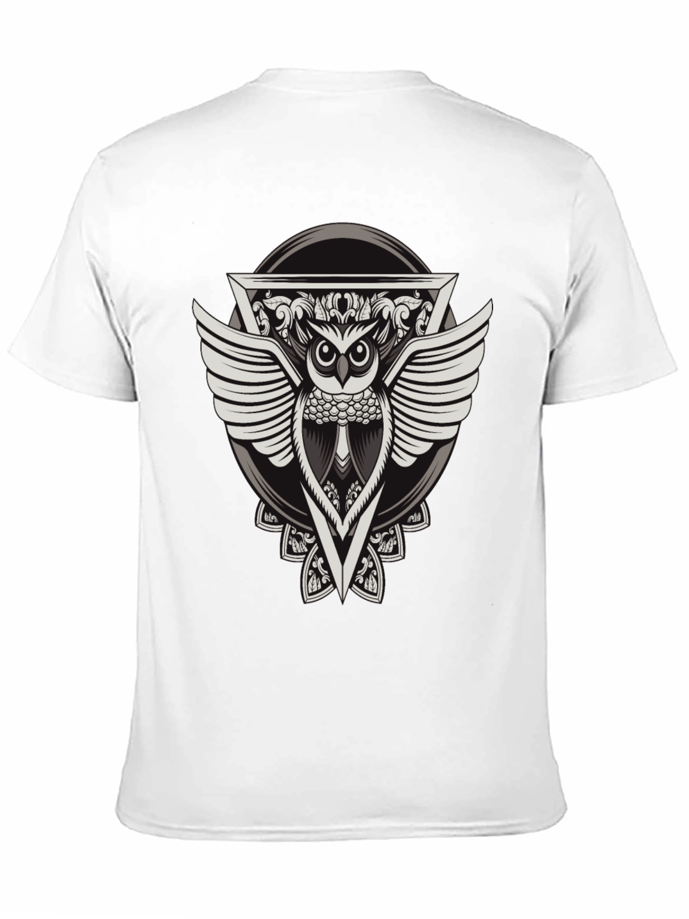 Black Owl Graphic Print Black T-Shirt view 11