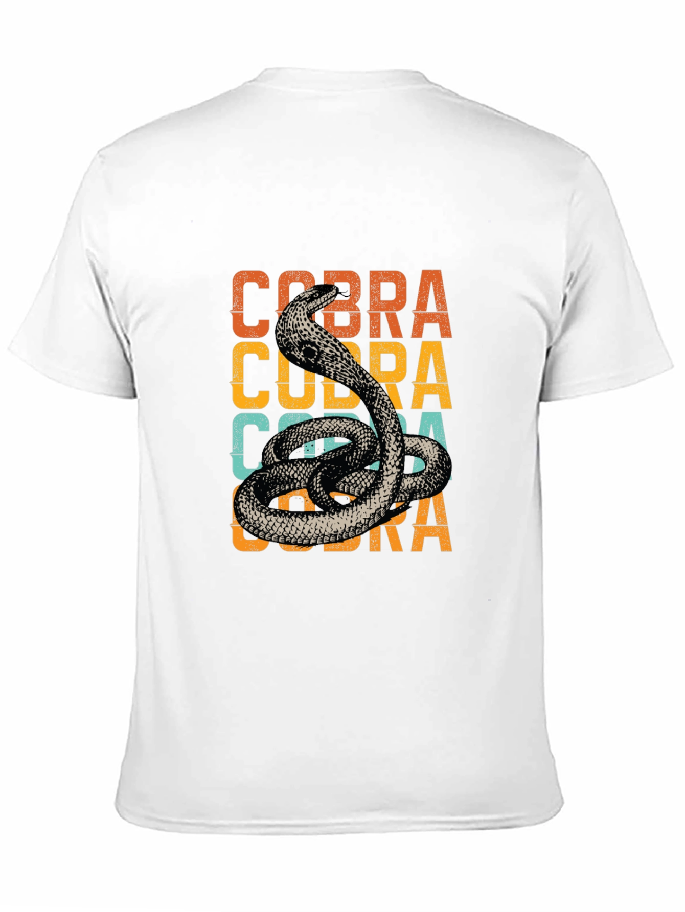 Black Retro Cobra Graphic Tee - Vintage Style Snake T-Shirt view 11