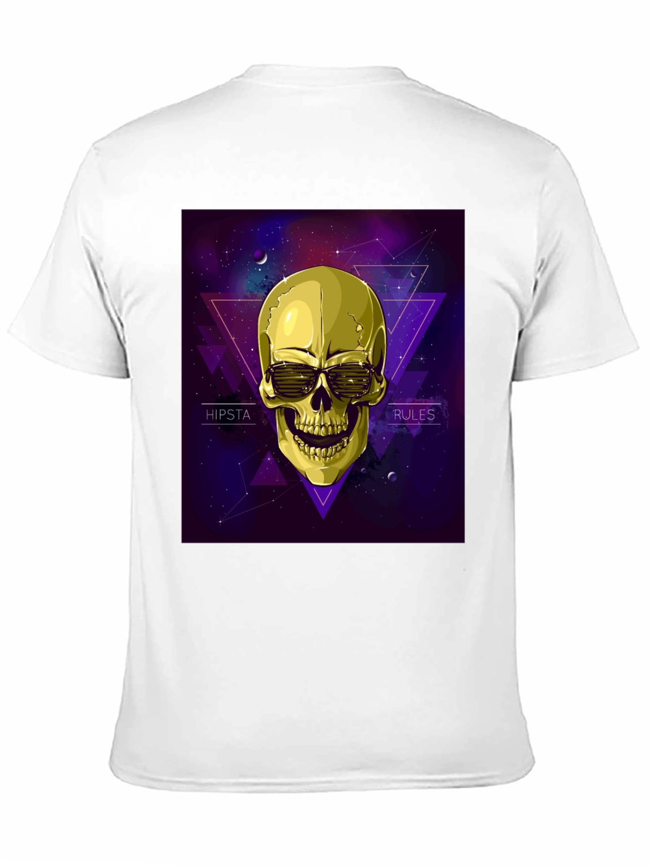 Black Hipster Skull Graphic Tee - Black view 11