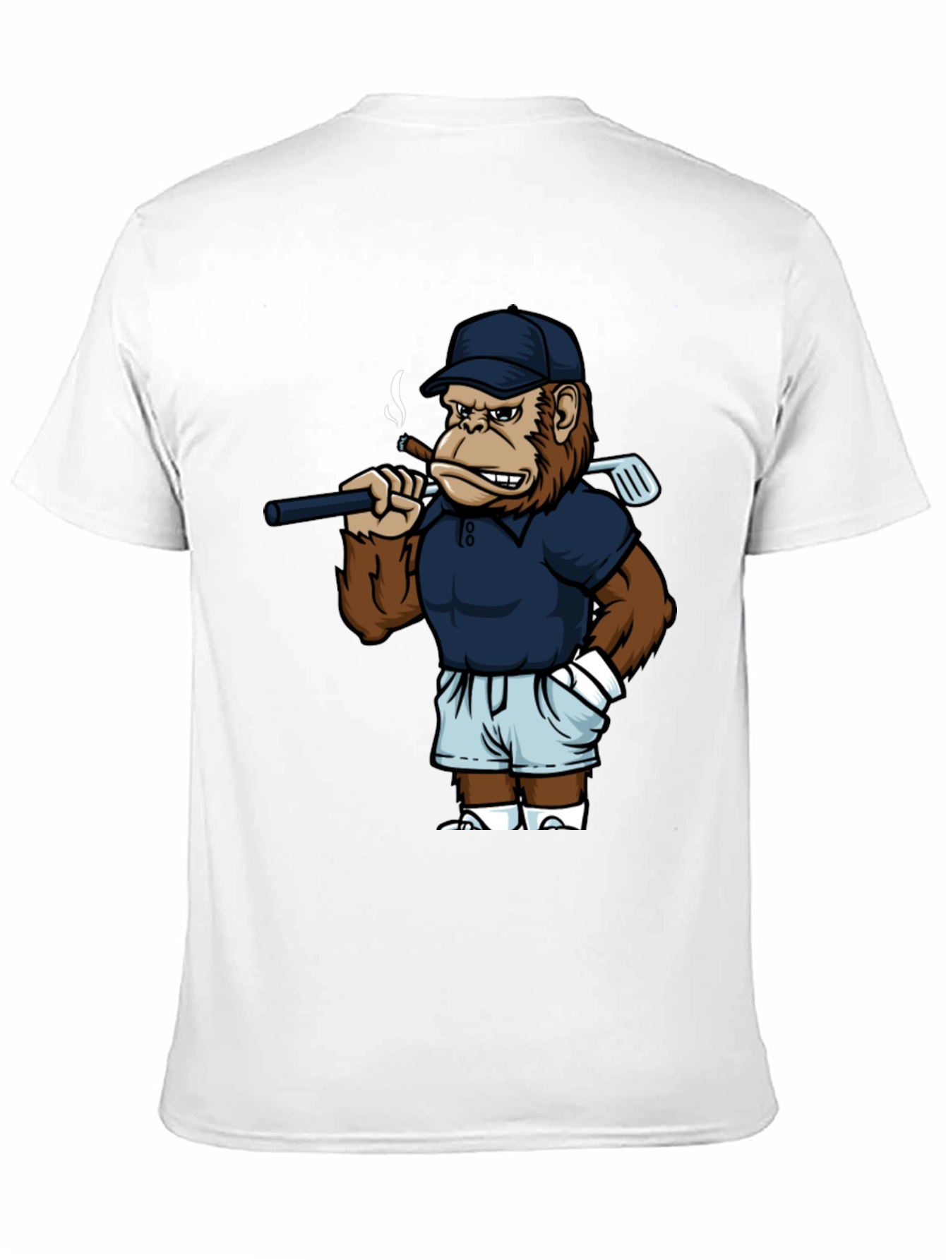 Black Cool Monkey Golfer Graphic Tee - Black view 11