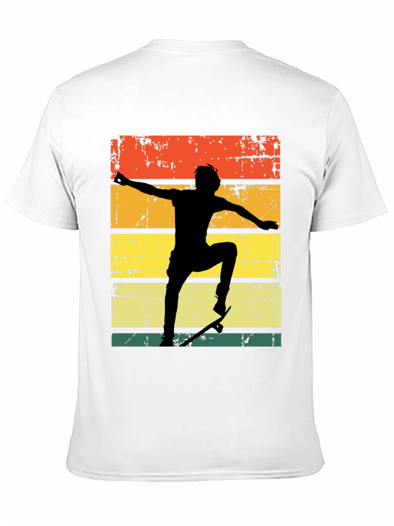 Black Retro Skateboarder Graphic T-Shirt view 11