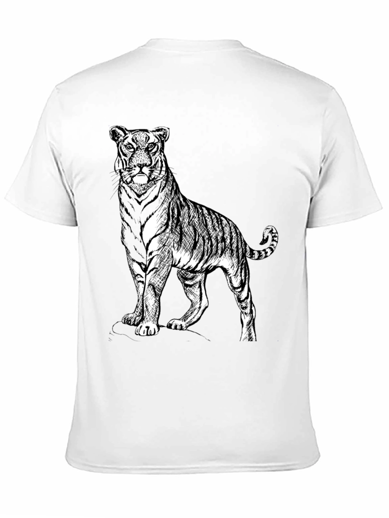 Black Bold Tiger Graphic Tee - Black Cotton Blend Shirt view 11
