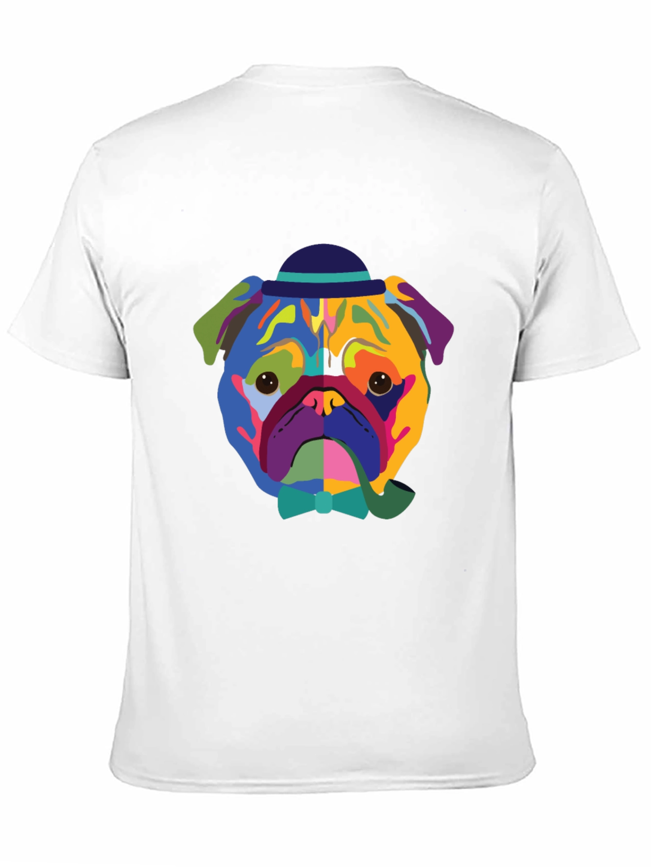 Black Colorful Dog Graphic Tee - Modern Art Style view 11