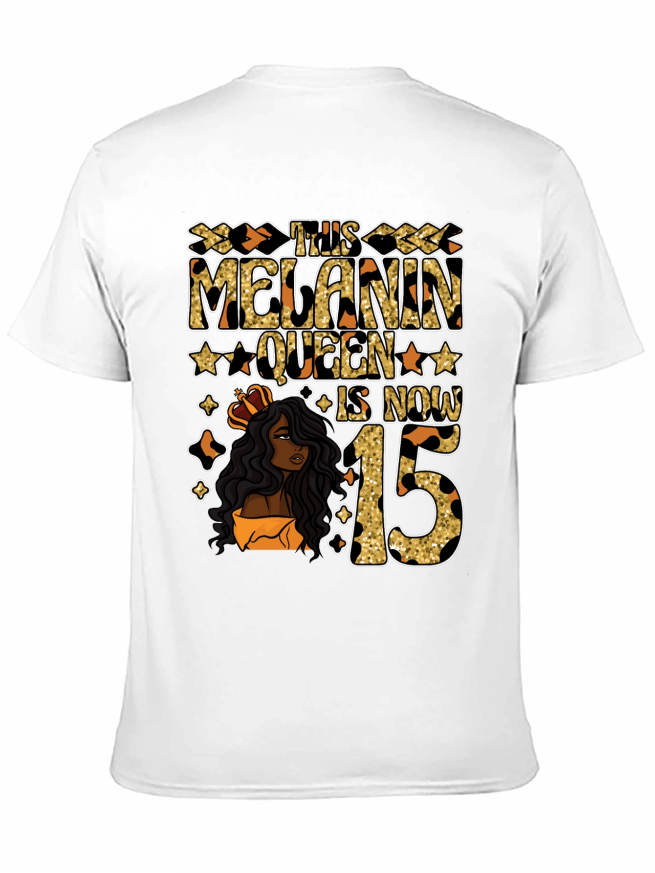 Melanin Queen 15th Birthday T-Shirt - 11