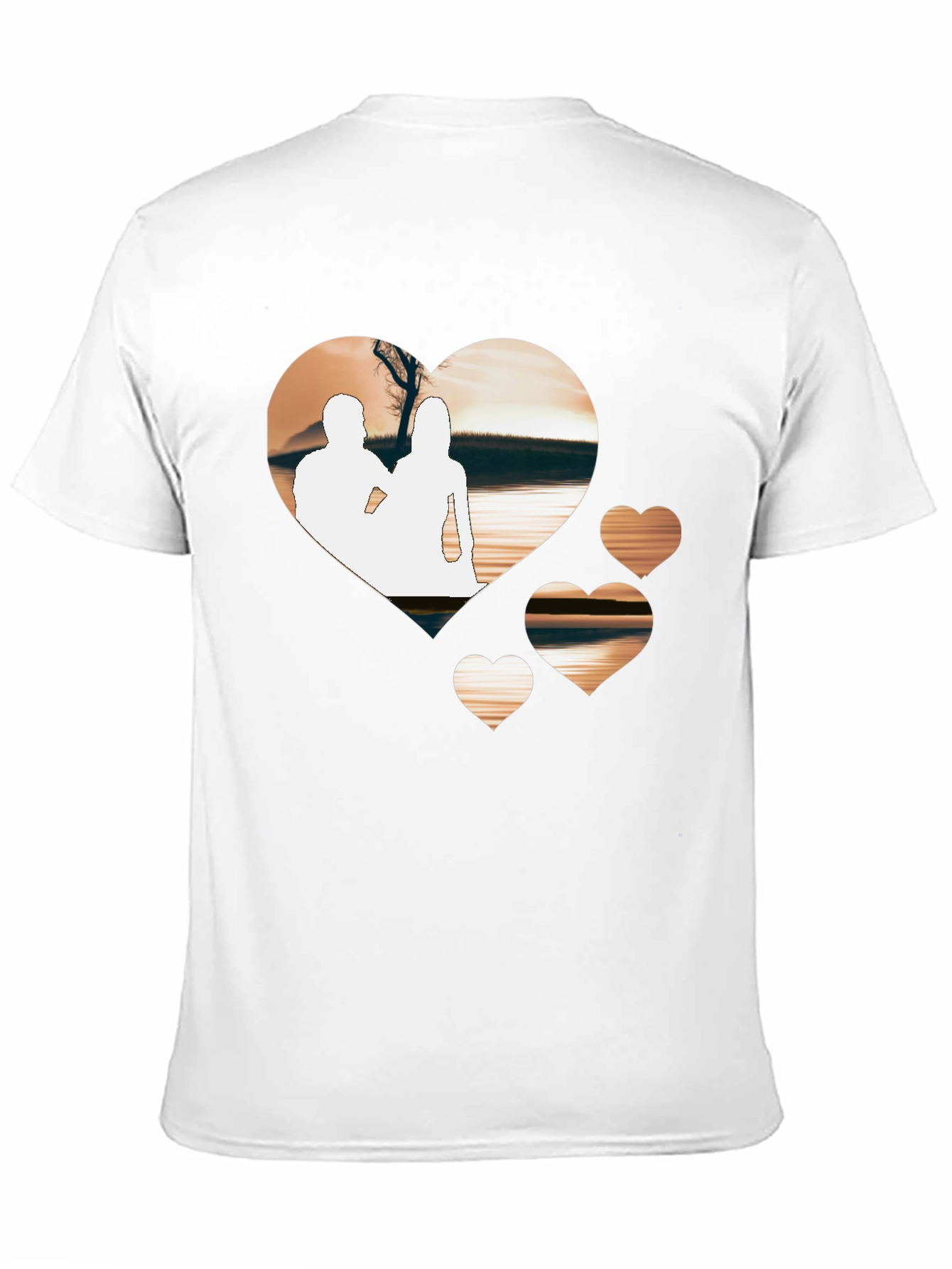 Black Romantic Hearts Graphic T-Shirt - Black view 11