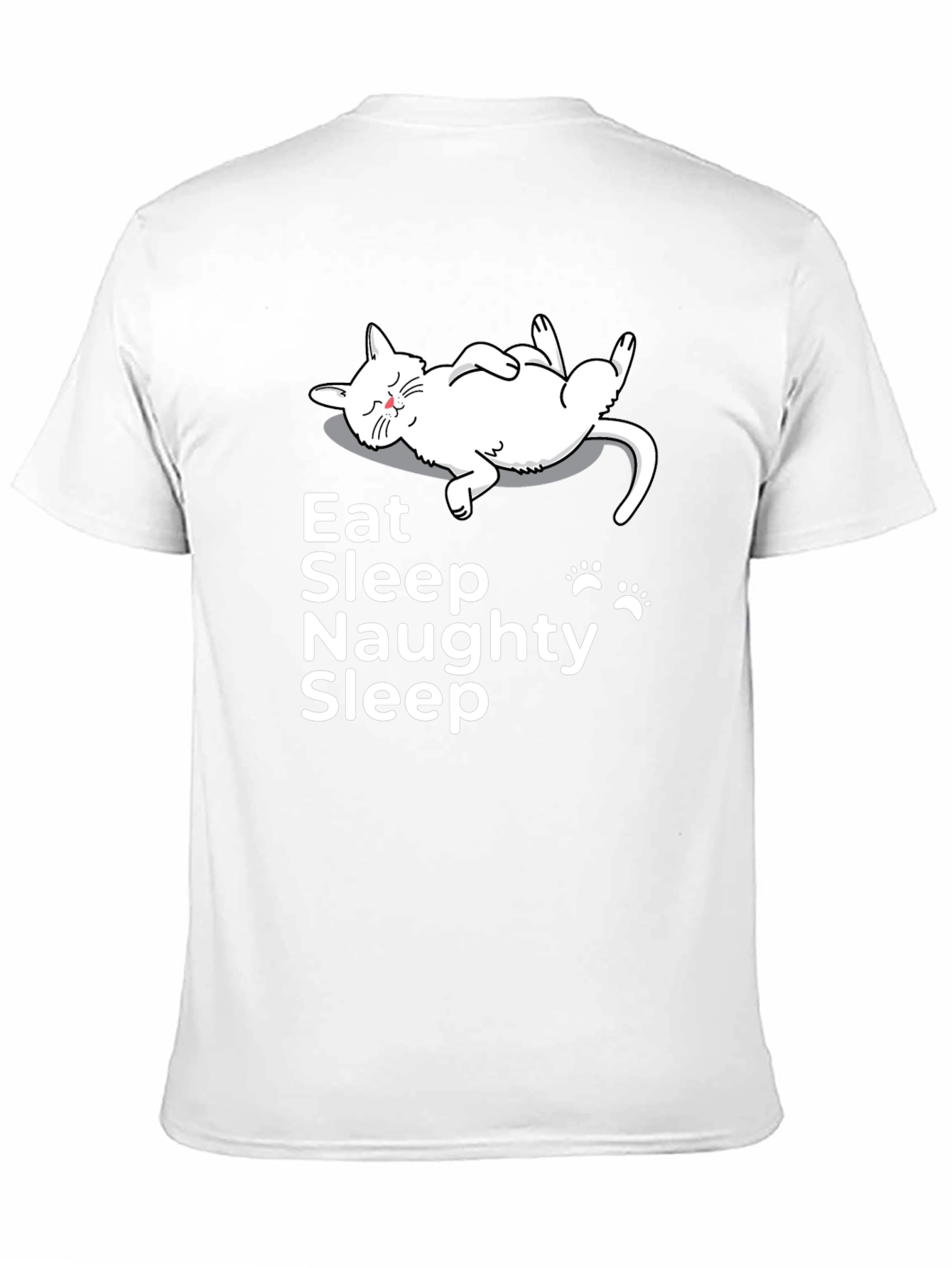 Black Eat Sleep Naughty Sleep Cat Graphic Tee view 11