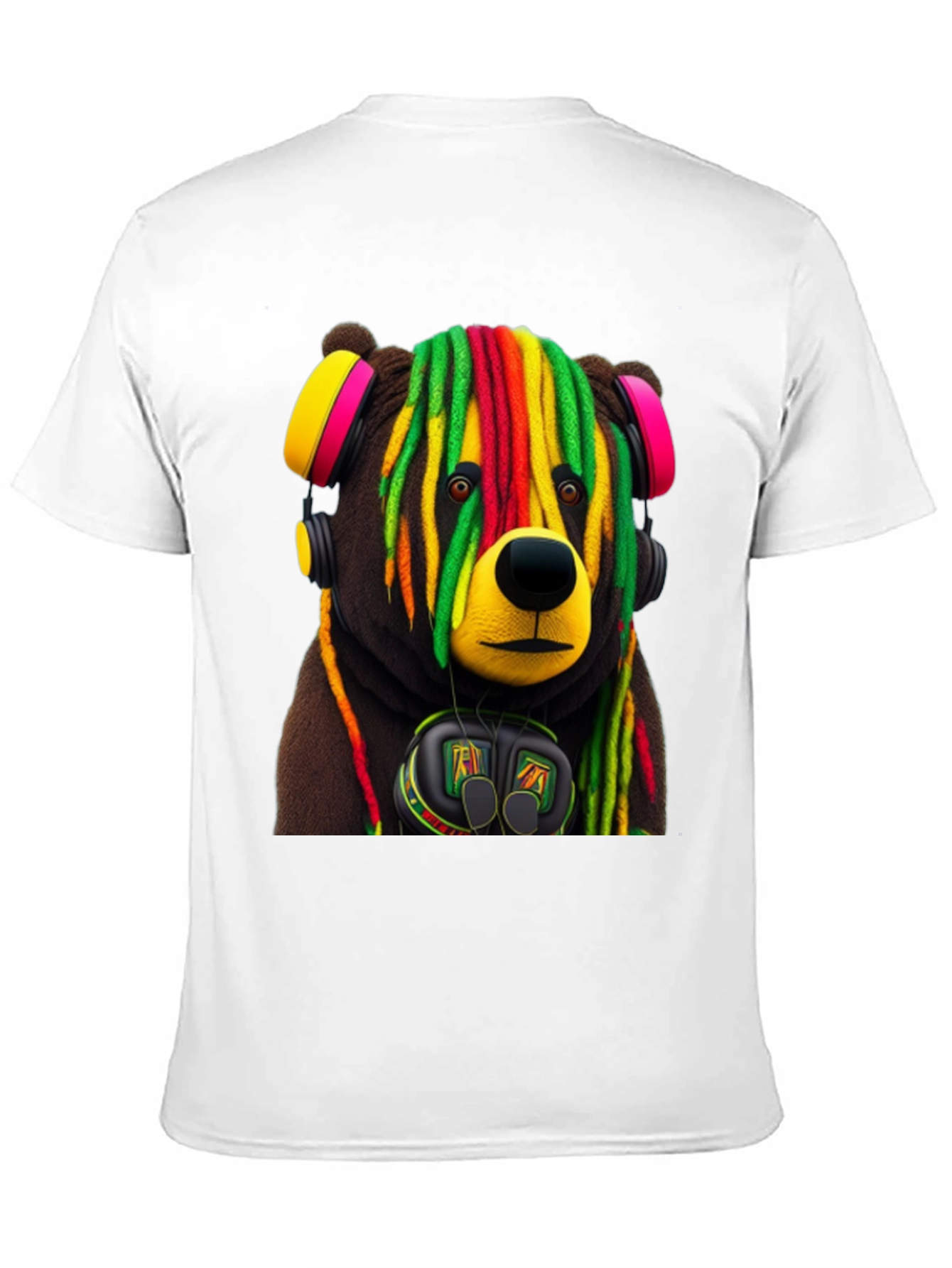 Black Rasta Bear Graphic Tee - Cool Streetwear view 11