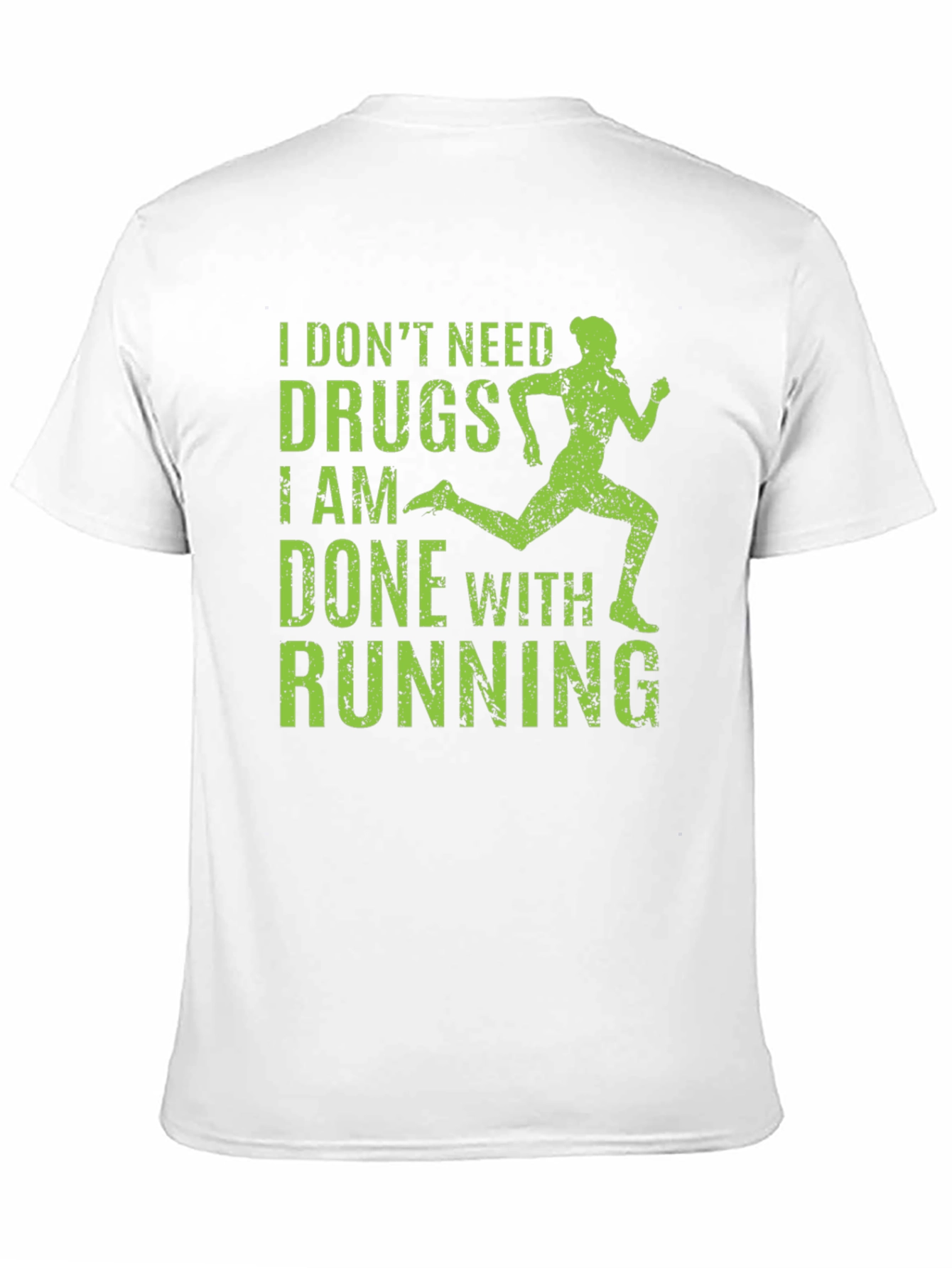 Black Funny Running Shirt: I Don't Need Drugs, I Am Done with Running Tee view 11