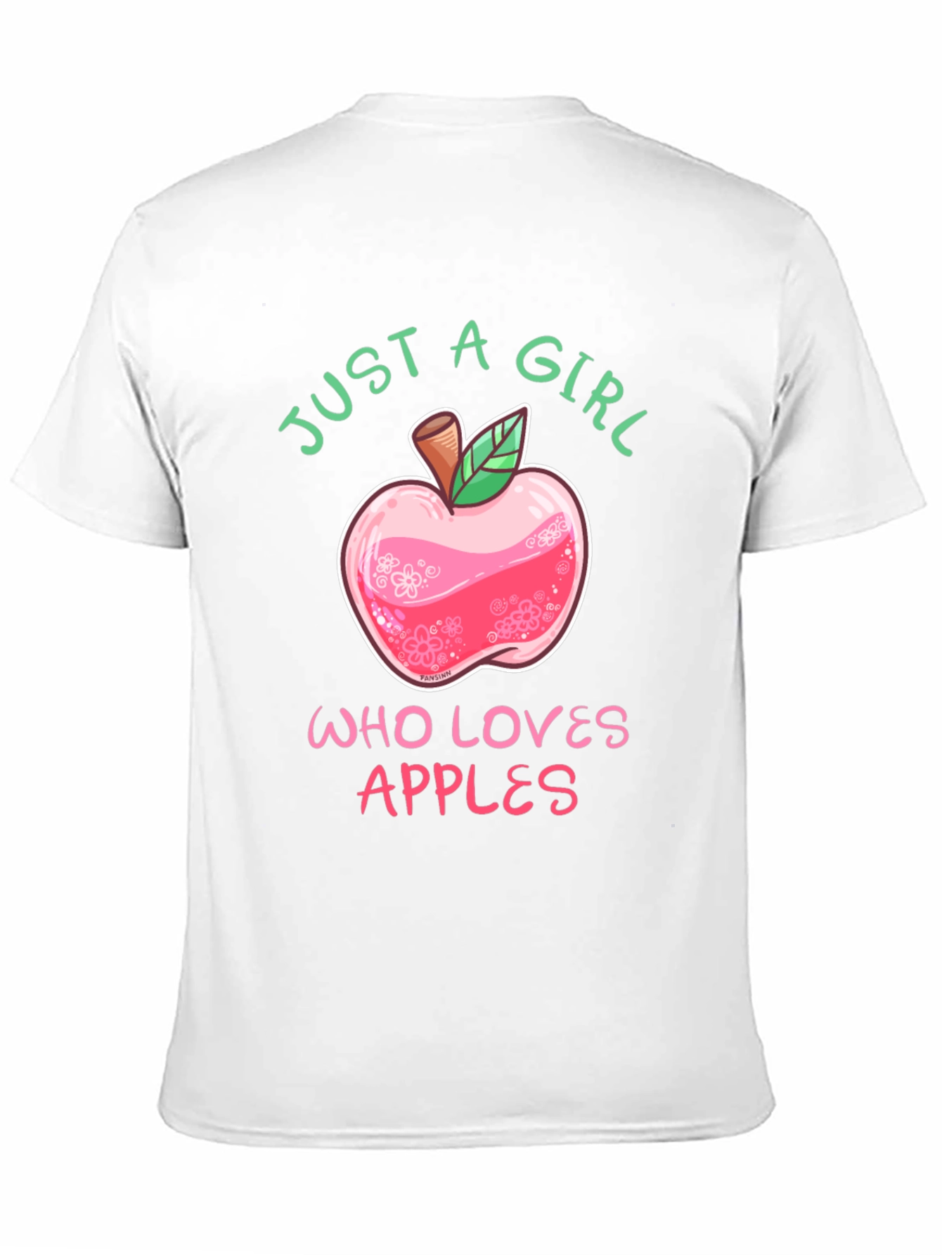 Black Just A Girl Who Loves Apples T-Shirt view 11