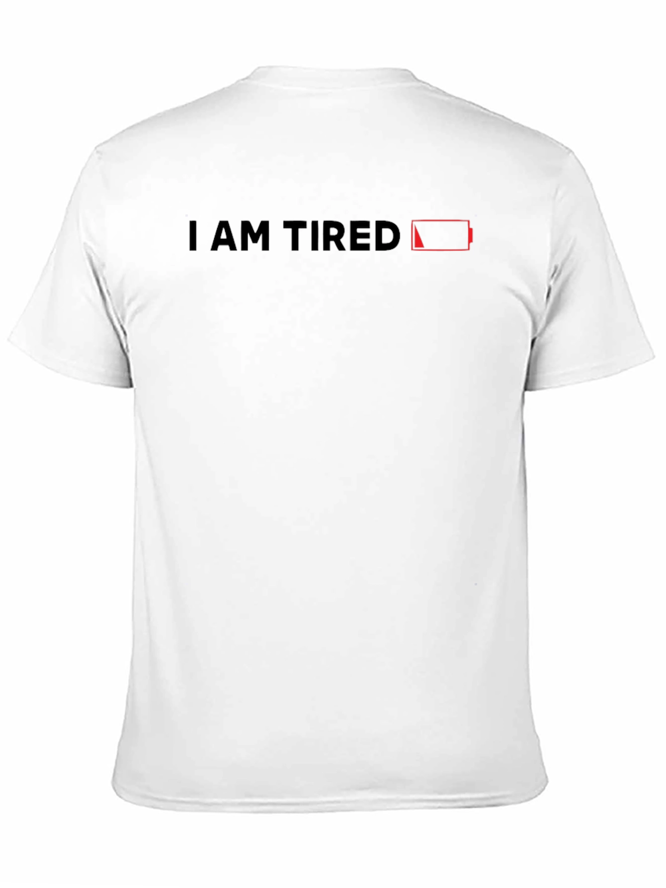 Black I Am Tired Graphic Tee - Low Battery T-Shirt view 11