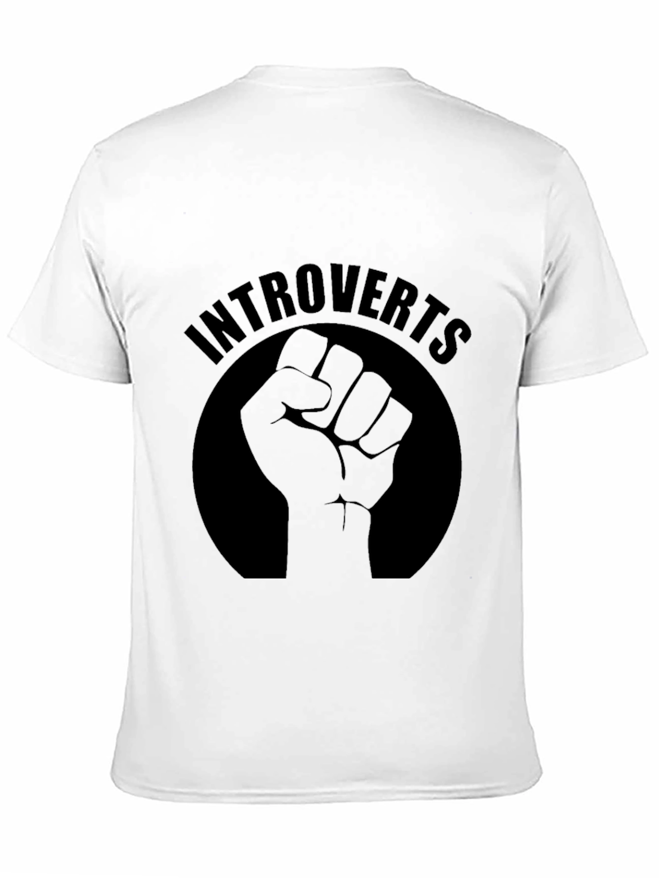 Black Introverts Fist Graphic Black T-Shirt view 11