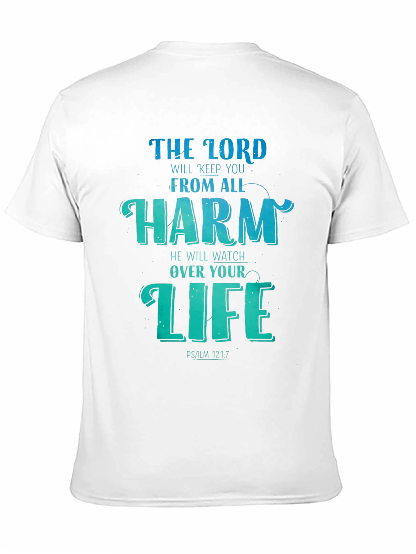 Black Faith-Based T-Shirt - Psalm 121:7 Graphic Tee view 11