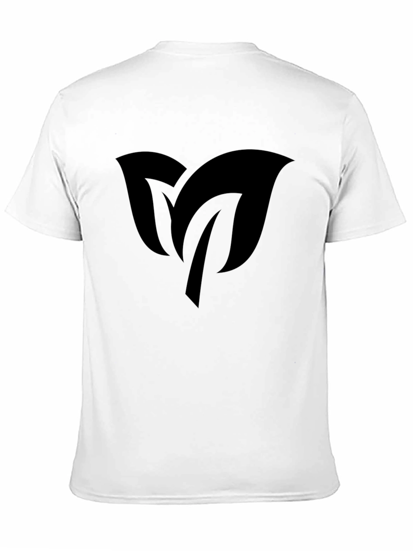 Black Men's Black T-Shirt with Leaf Design view 11