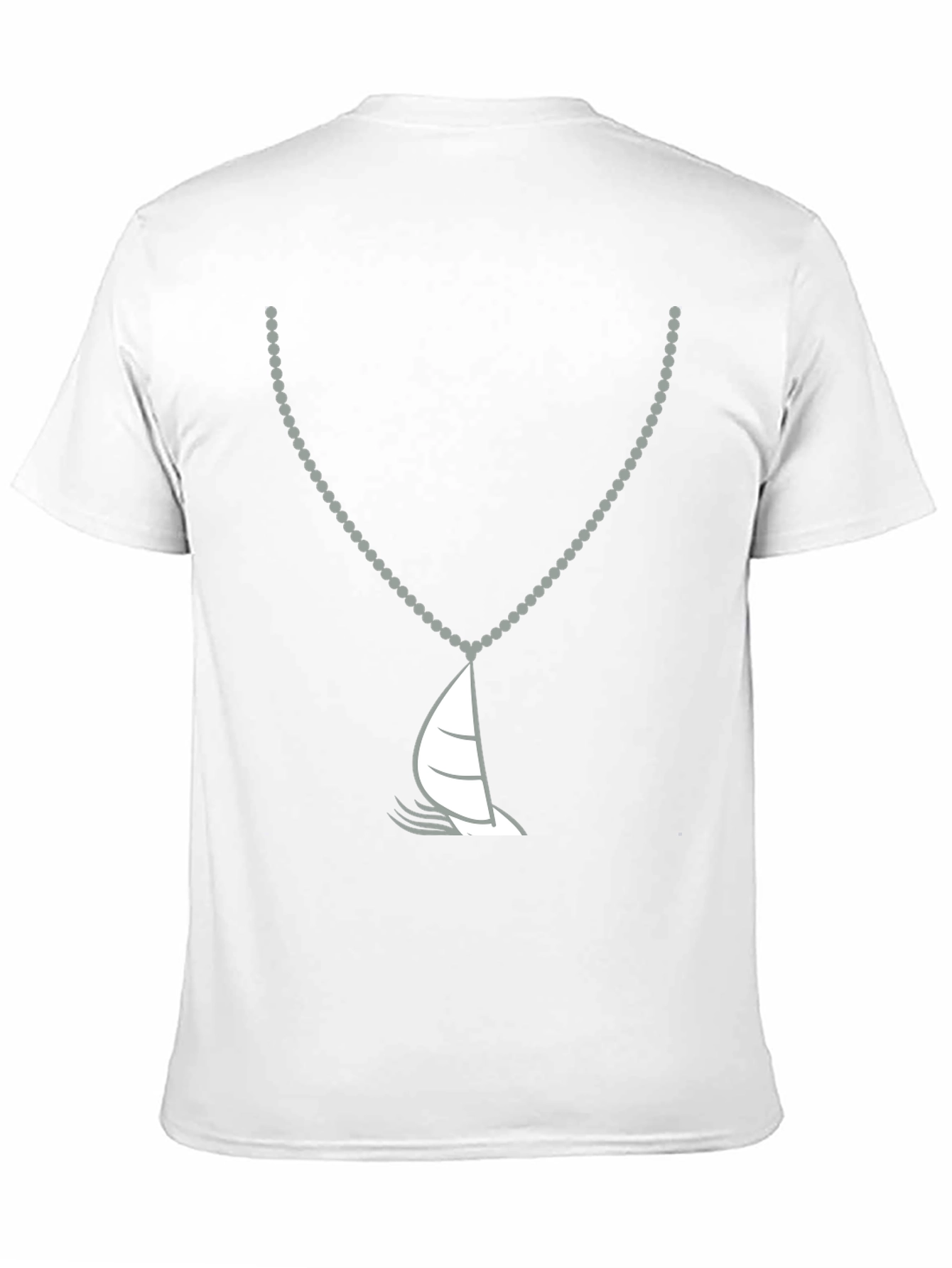 Nautical Sailboat Necklace Graphic Tee - Black - 11