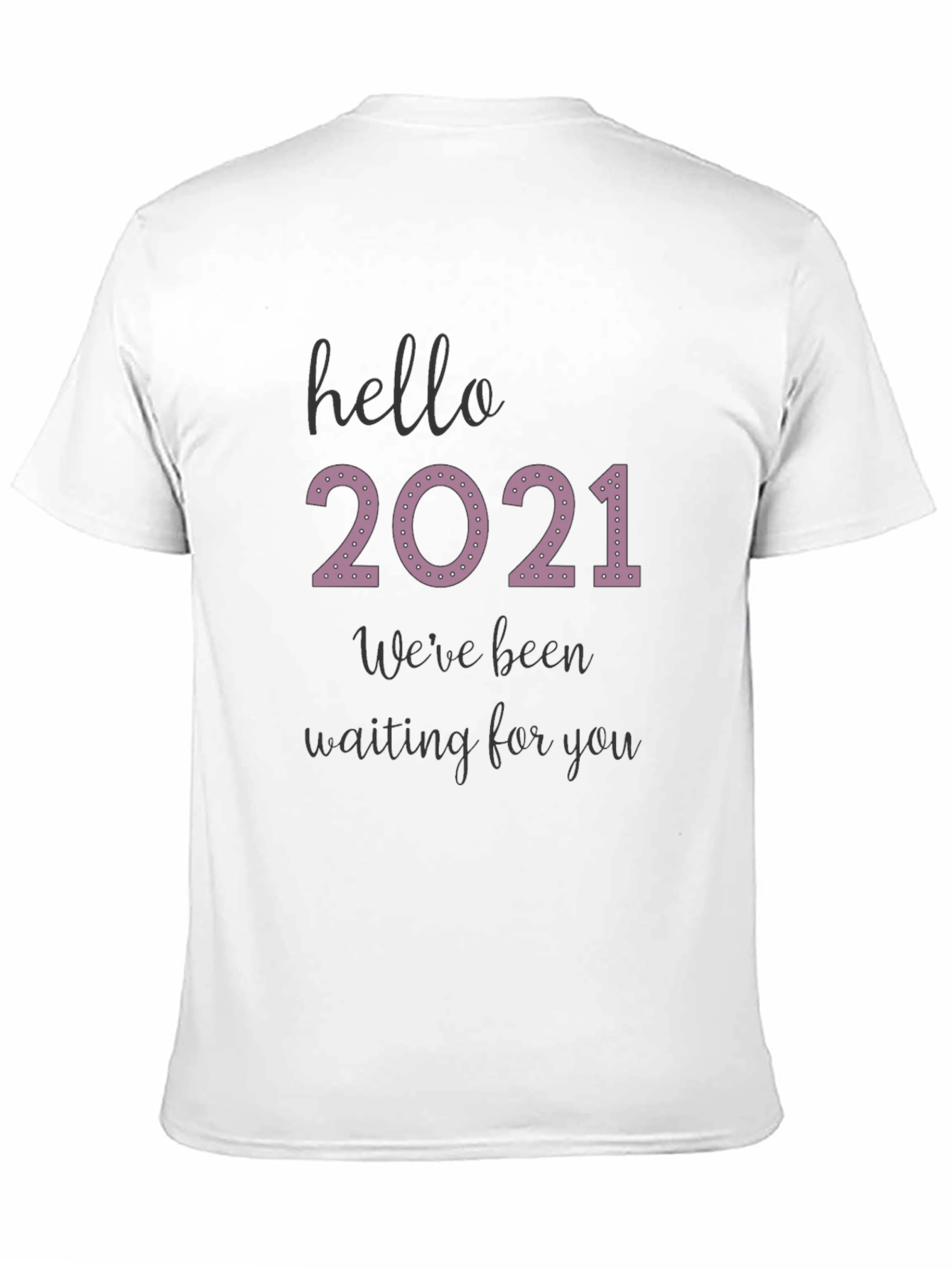 Black Hello 2021 Tee - Comfy Black Graphic T-Shirt view 11