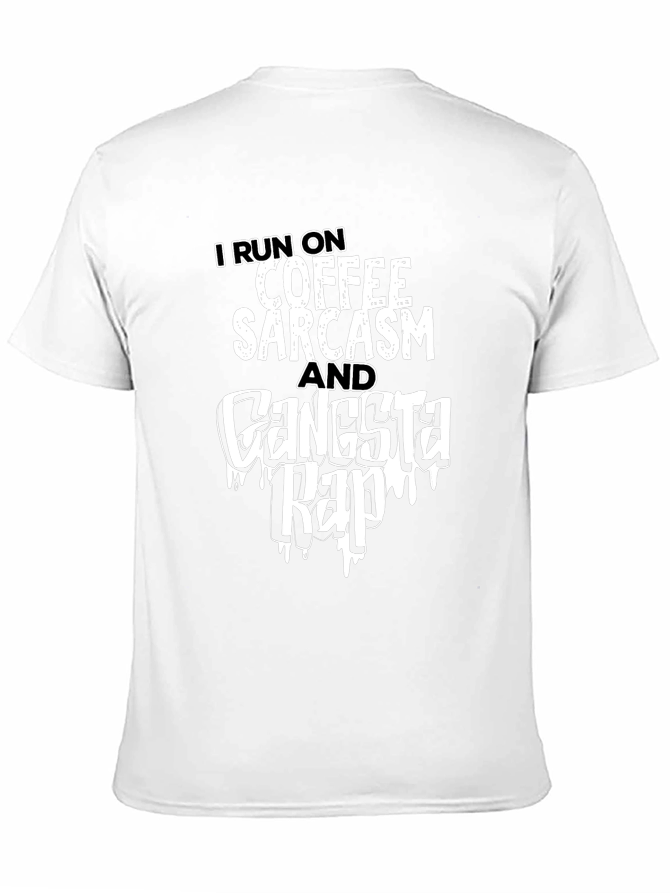 Black Coffee Sarcasm Gangsta Rap T-Shirt - Black view 11