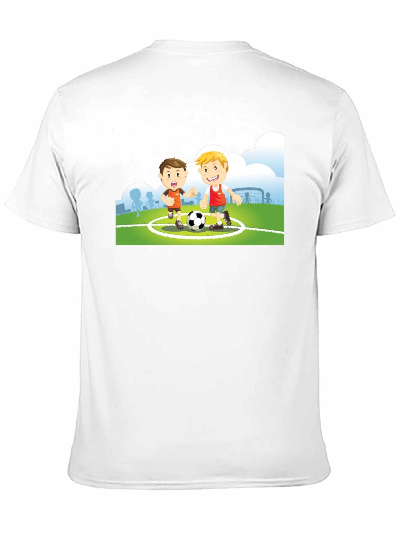 Black Cartoon Soccer Player Black T-Shirt view 11